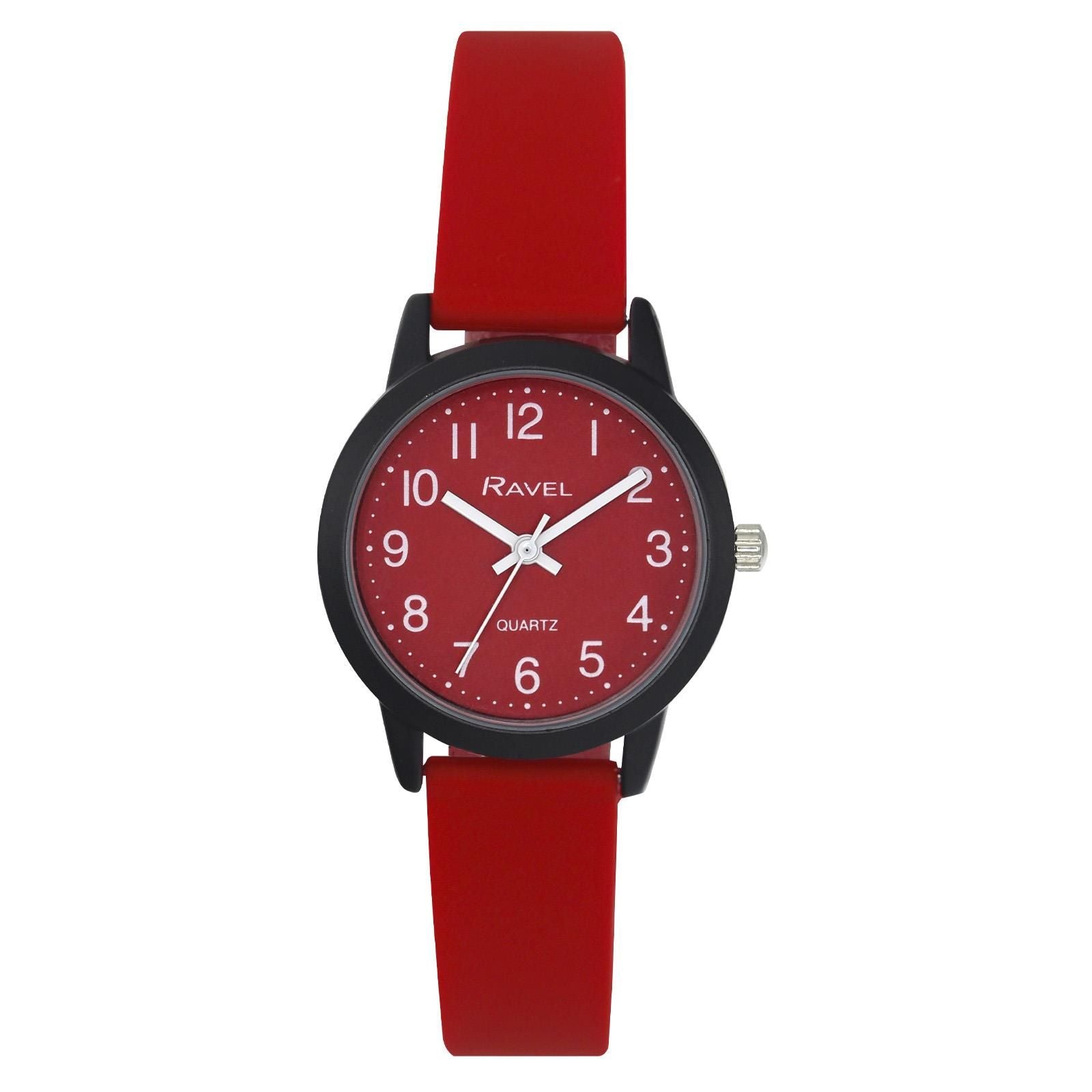 Ravel Ladies & Girls Red Silicone Quartz Watch 30mm