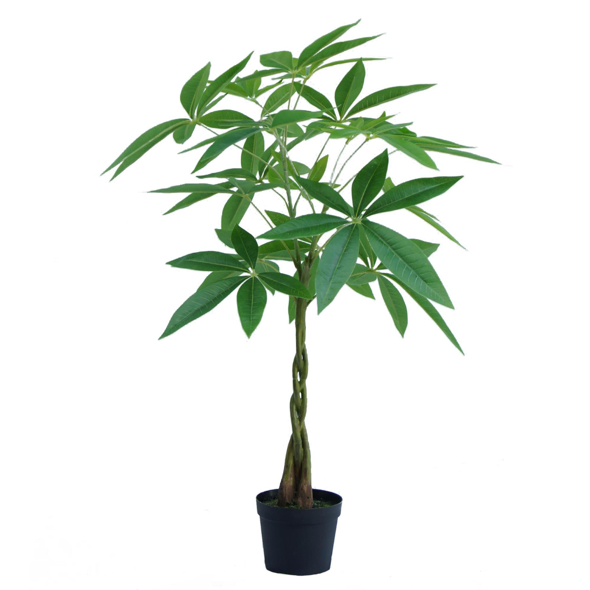 Leaf 70cm Artificial Money Tree Pachira Realistic Faux Plant in Black Pot