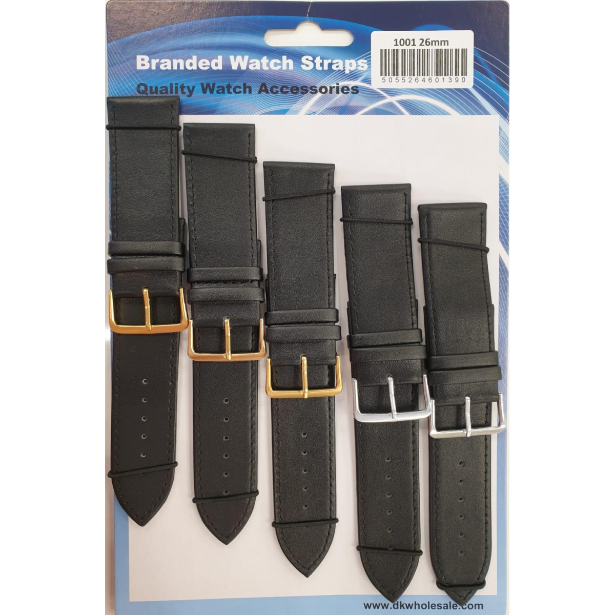 Black Leather Watch Straps 26mm 1001BK