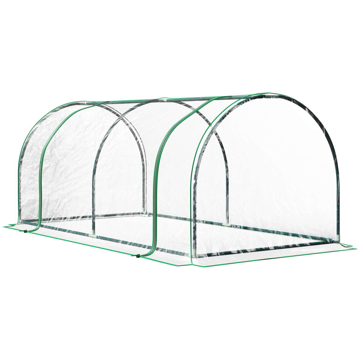 Tunnel Greenhouse with 2 Large Doors, Steel Frame, 200 x 100 x 80cm