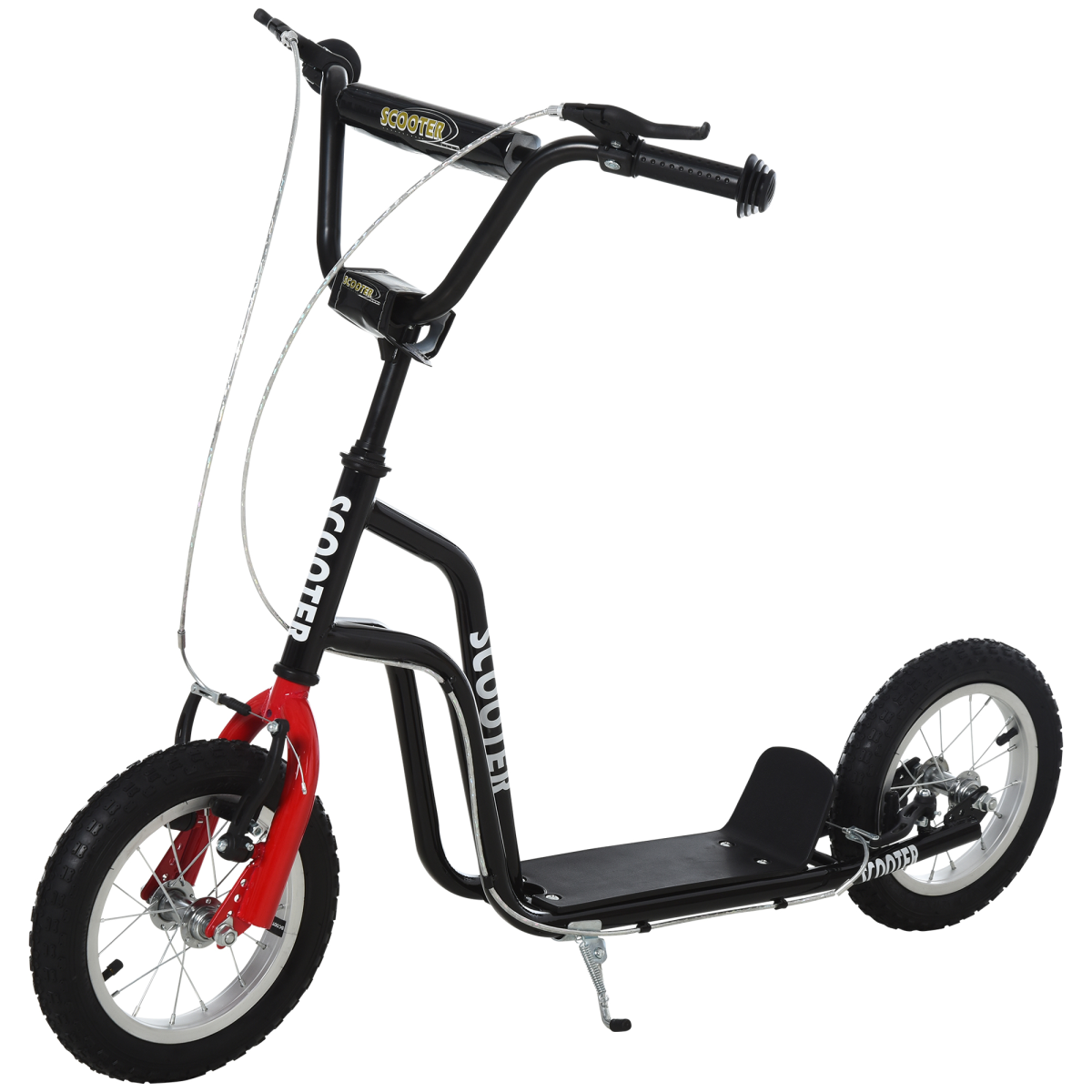Kids Kick Scooter with Adjustable Handlebar, Dual Braking and Inflatable Rubber Tyres