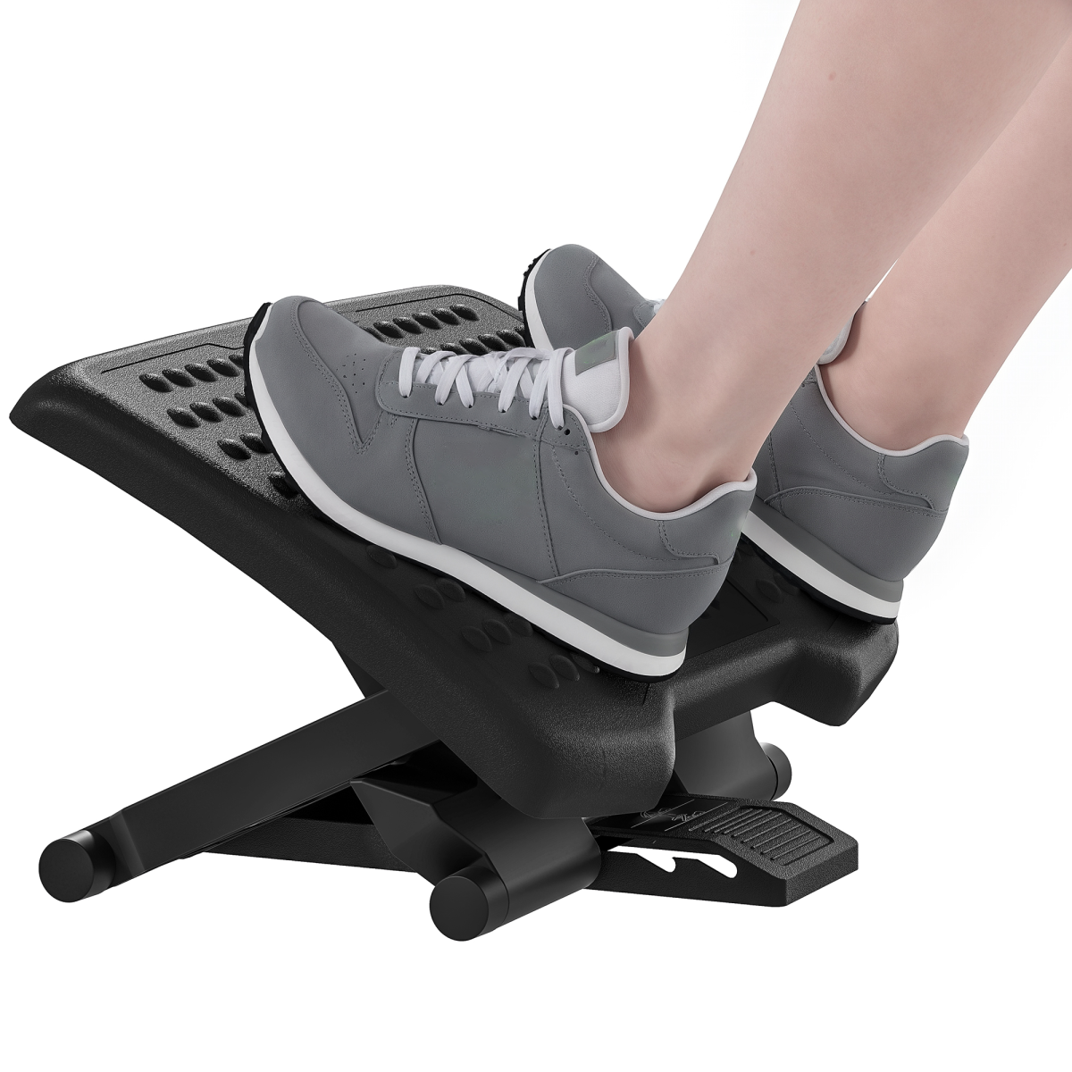 HOMCOM Adjustable Under Desk Foot Rest with Massage Rollers