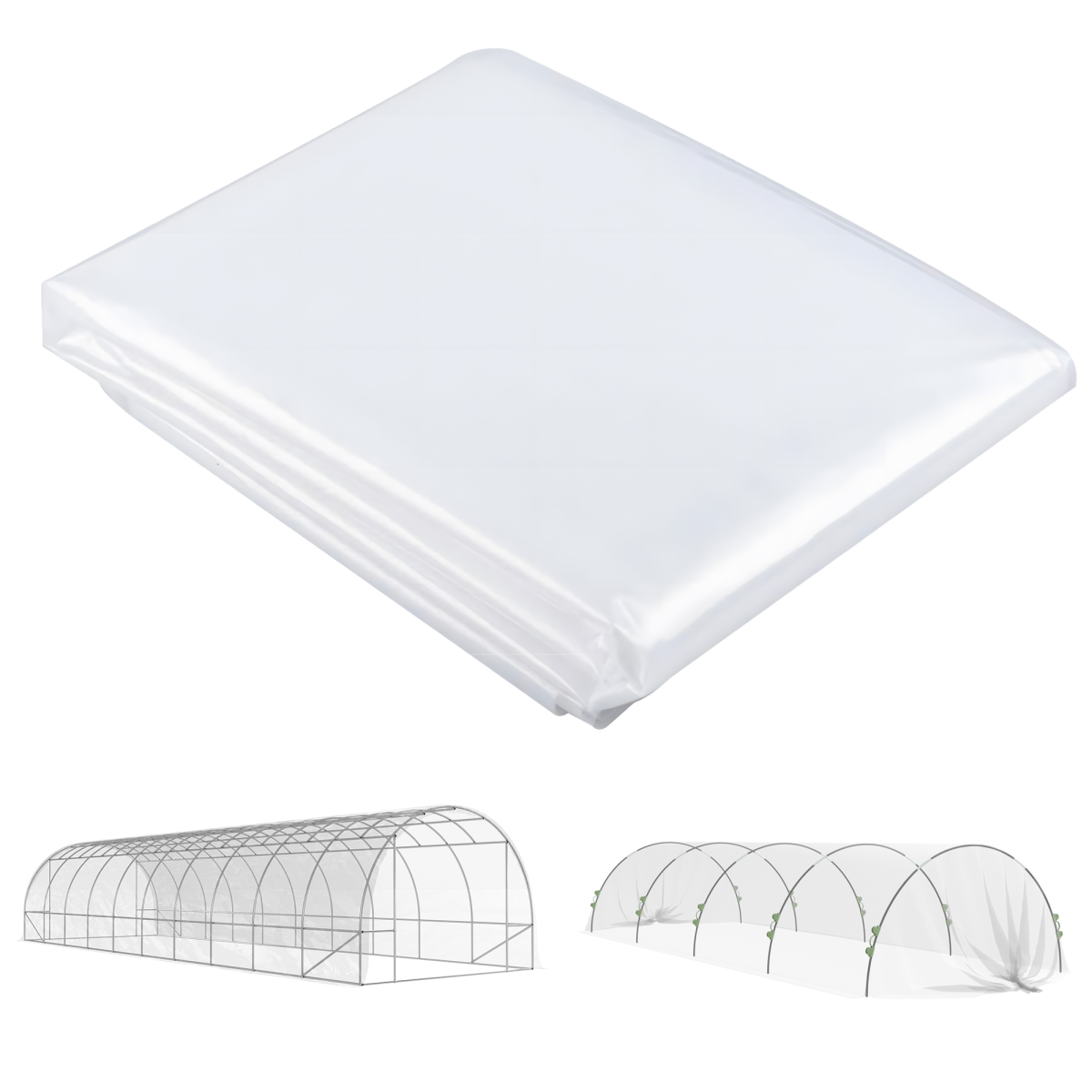 Outsunny 6 x 10m Clear Waterproof UV5% Greenhouse Cover