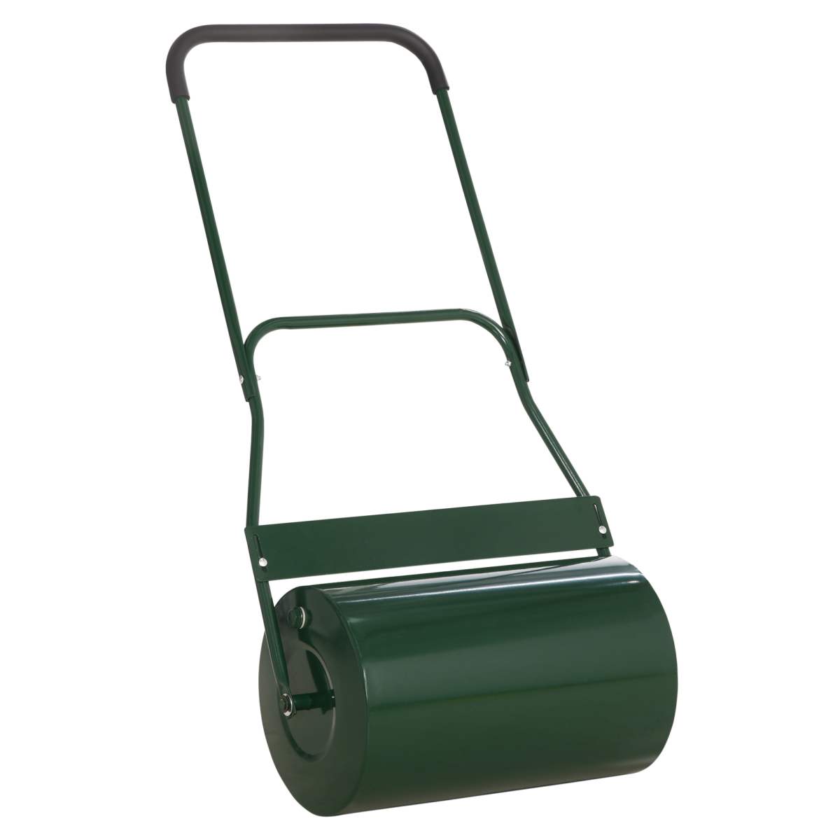 Outsunny Metal Lawn Grass Roller with Black Rubber Handle, 40L Water or Sand Capacity