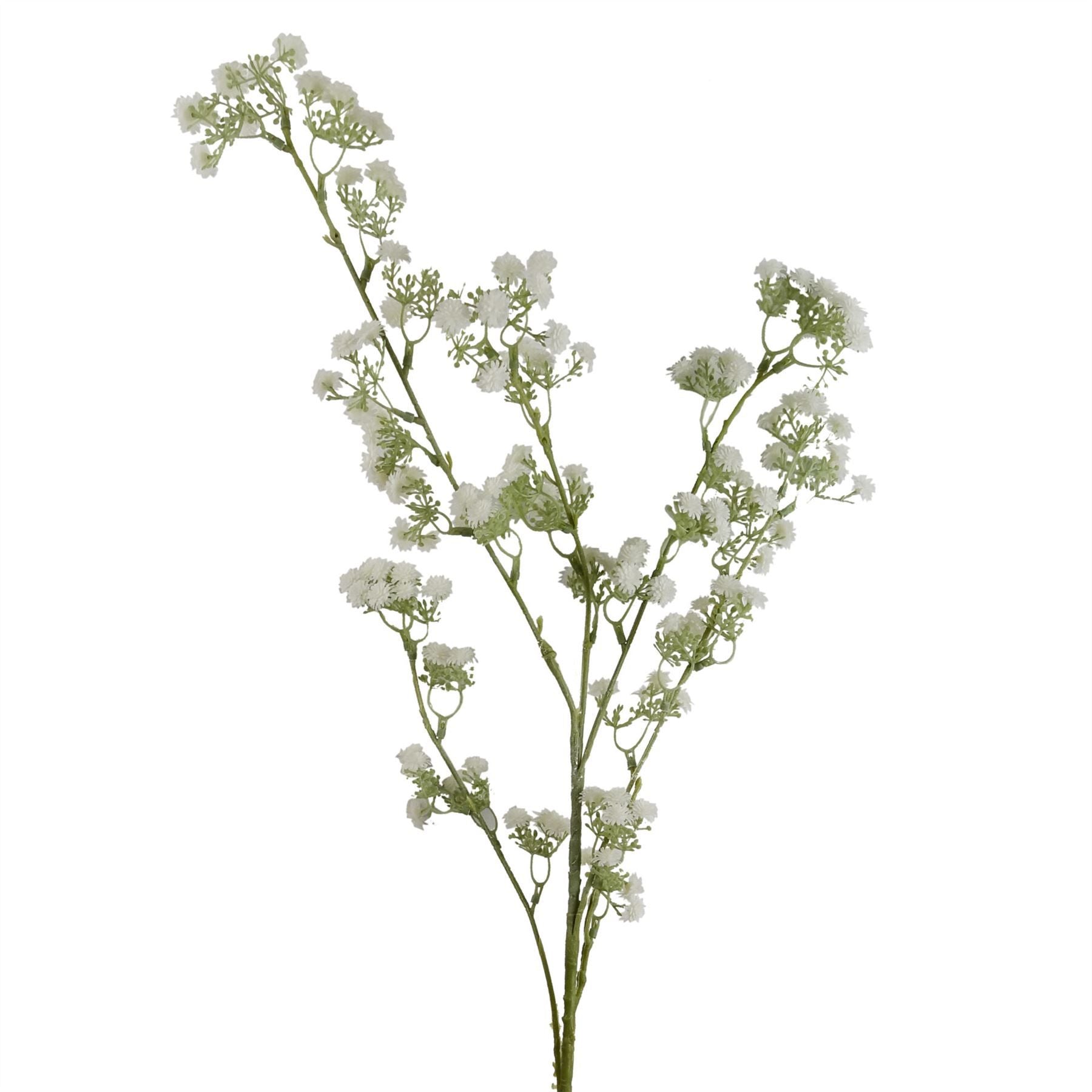 85cm Artificial Gypsophila White Foliage Spray, Wired Shapable Stem, Plastic Flowers