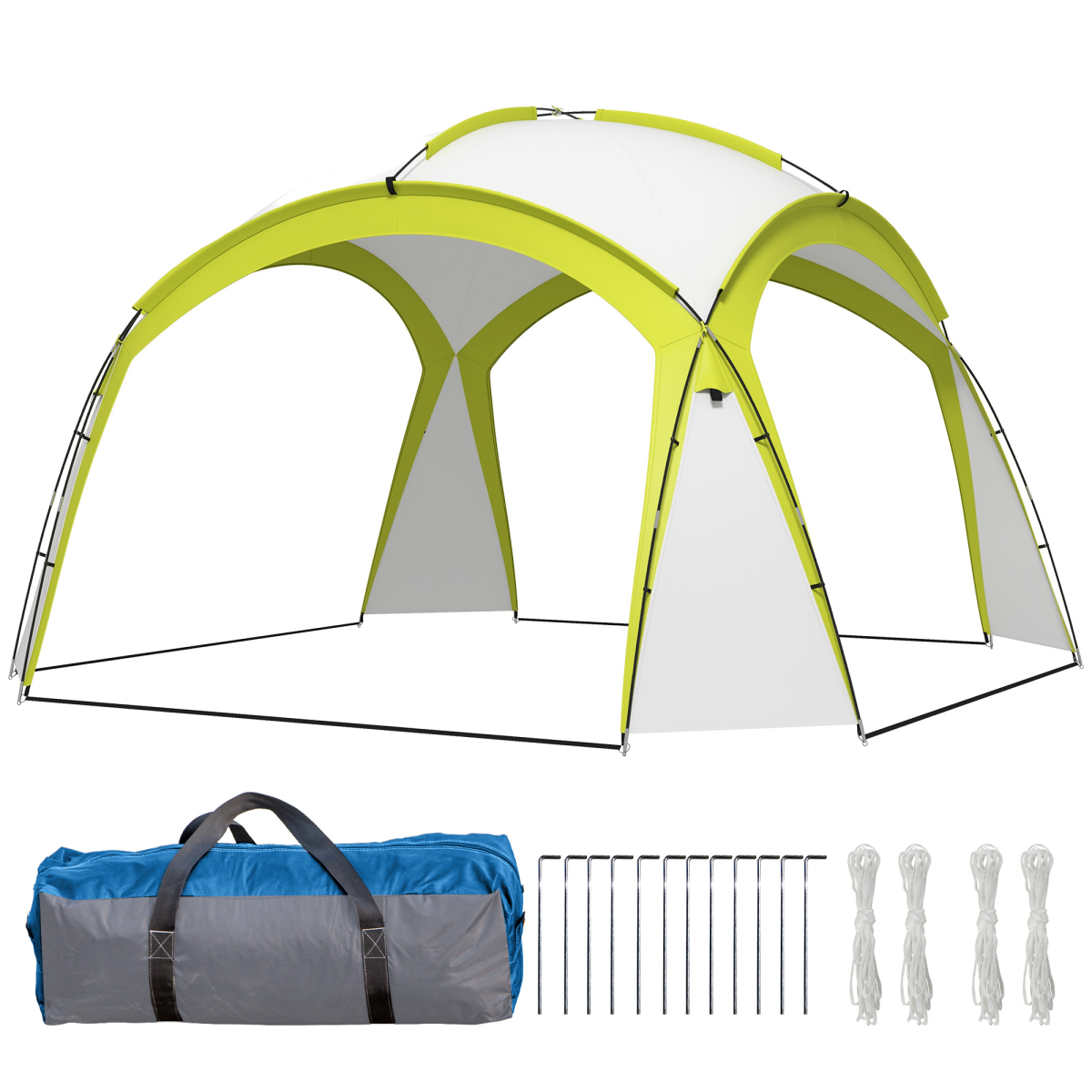 Outsunny Outdoor Gazebo Party Tent Shelter, 350 x 350 x 222 cm, Green and Cream