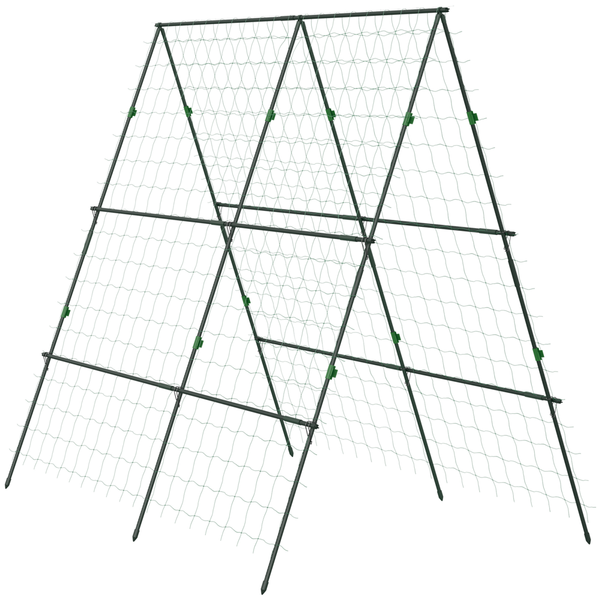 Outsunny A-Frame Garden Trellis with Climbing Net for Vegetables