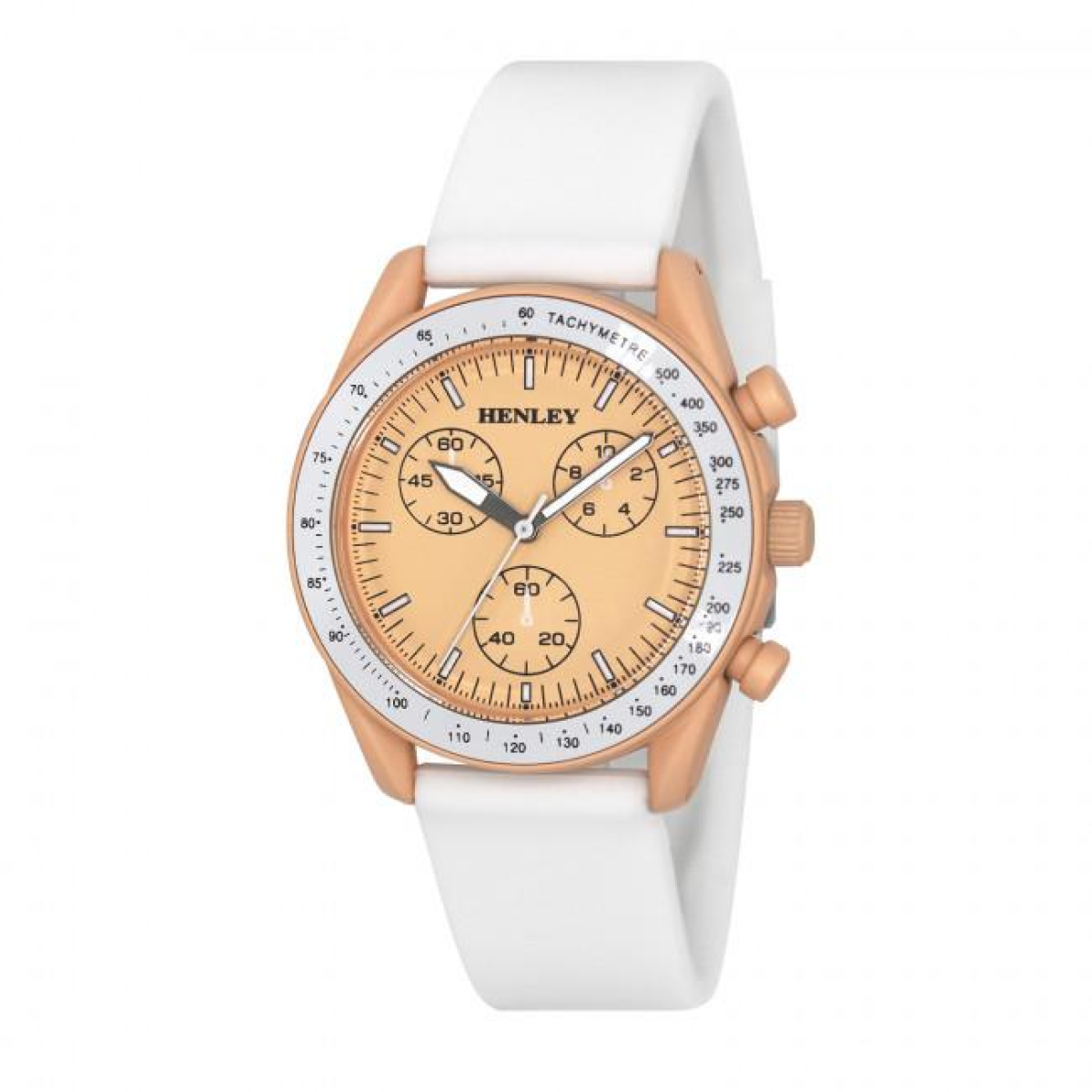 Henley Ladies Pastel Silicone Sports Watch White/Peach