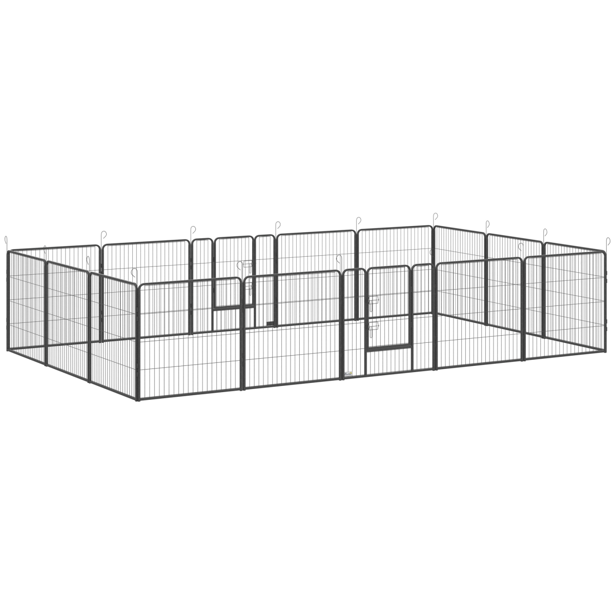 PawHut 16-Panel Heavy Duty Steel Puppy Play Pen for Small & Medium Dogs, 80cm High