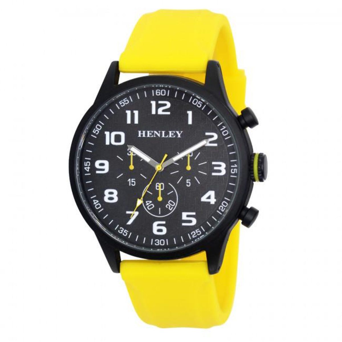 Henley Men’s Black Sports Silicone Watch