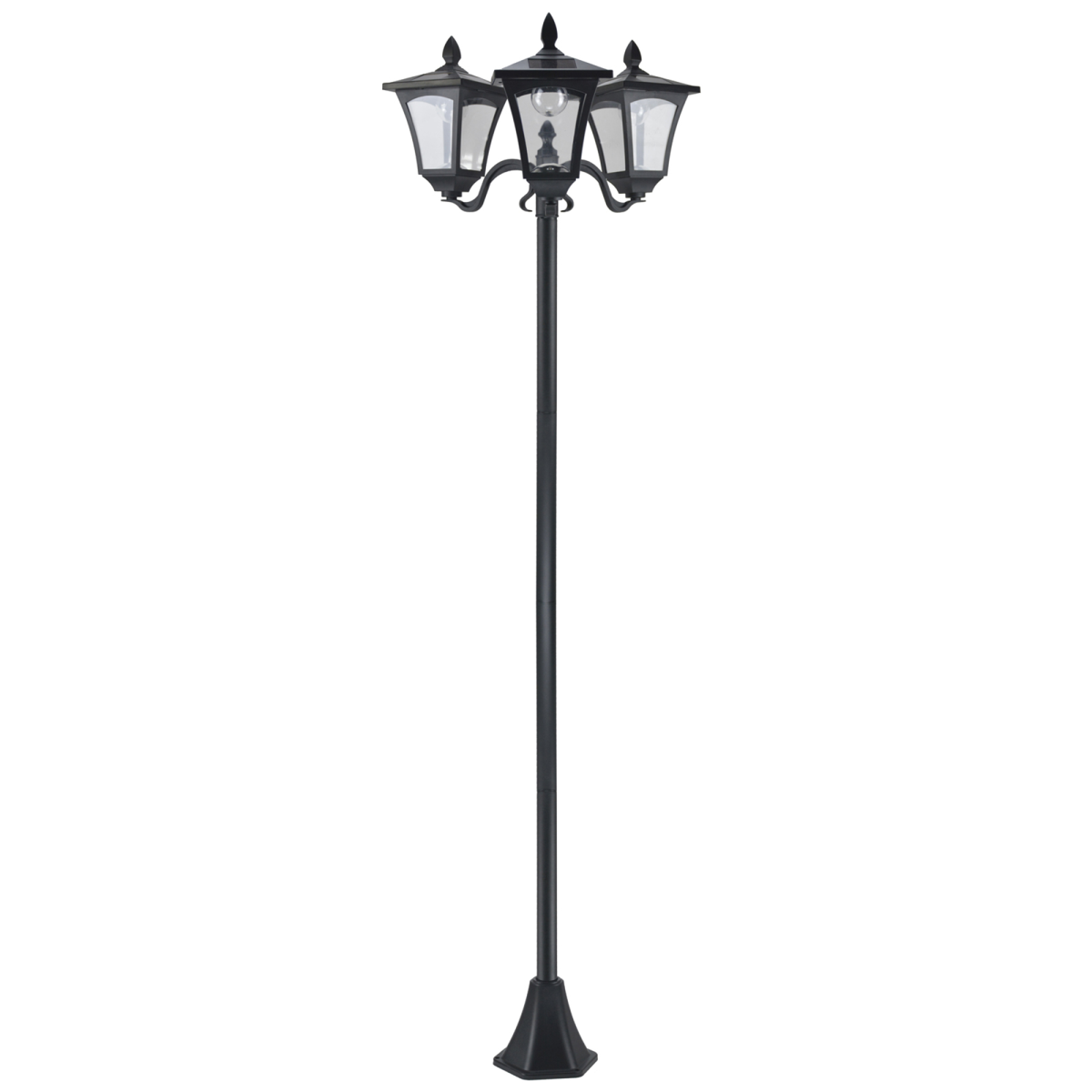 Outsunny 3-Light Solar Powered Lamp Post, IP44, 51.5L x 47W x 182.5H cm, Black