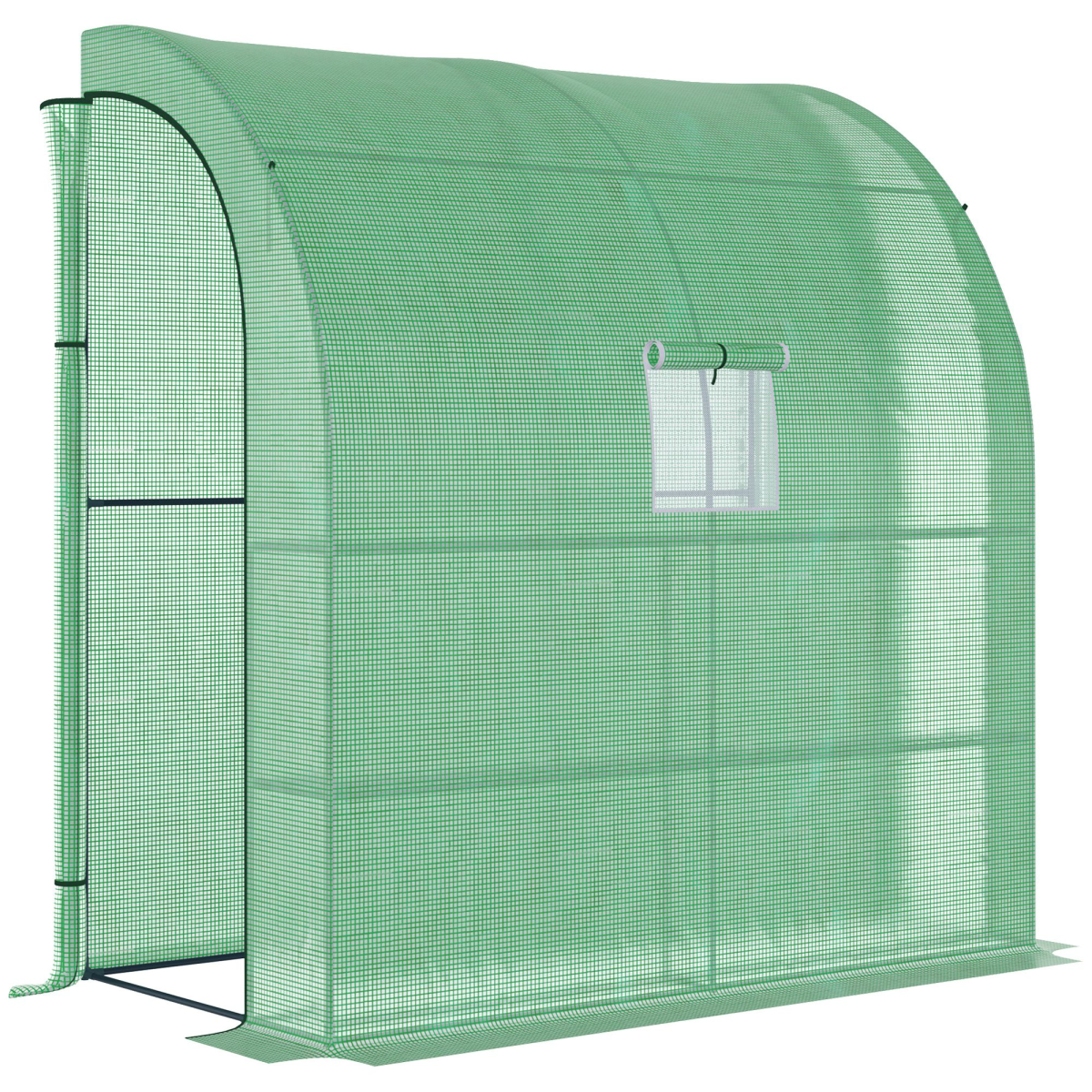 Walk-In Lean-To Wall Greenhouse with Door & Window, 200 x 100 x 215 cm
