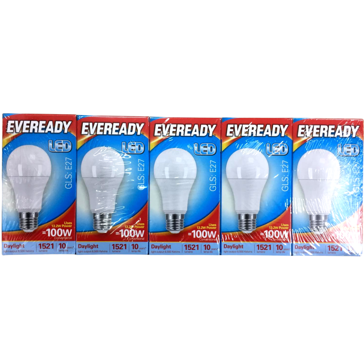 Eveready LED Candle GLS E27 Day Light 100W Pack of 5