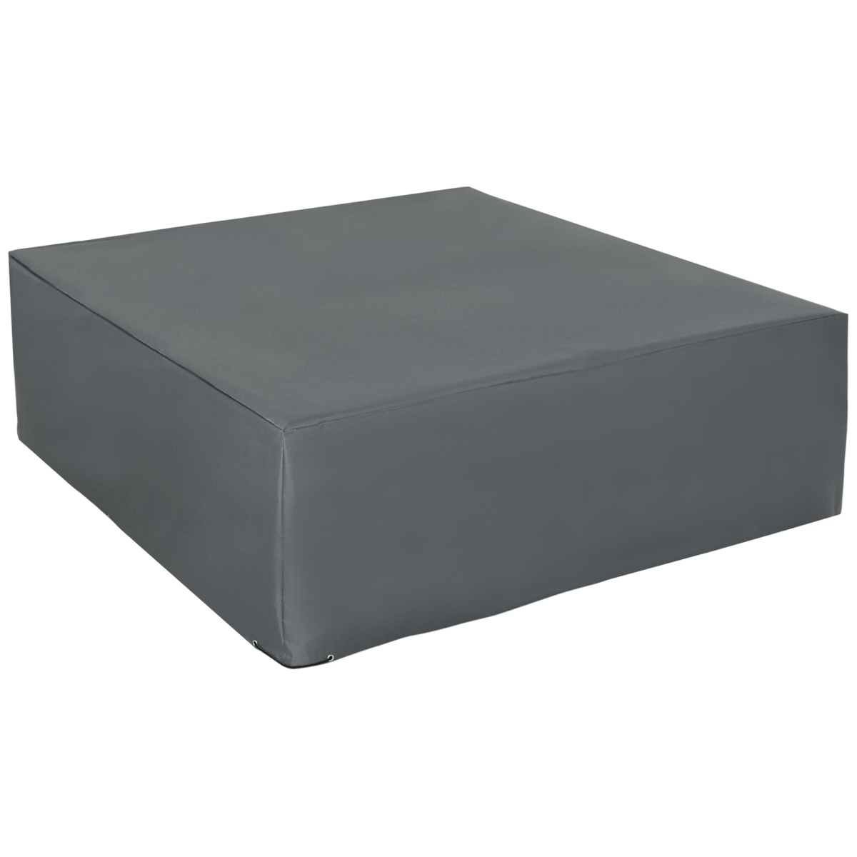 Outsunny 205 x 192cm Grey Garden Furniture Cover, PE Coated 300 x 600 Oxford Fabric, Water and UV Resistant, Pull Cords, Suitable for Outdoor Patio Furniture