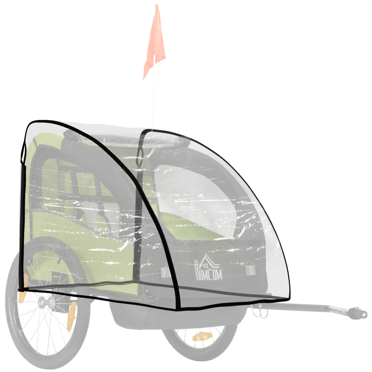 HOMCOM Waterproof Clear Baby Bike Trailer Storage Cover