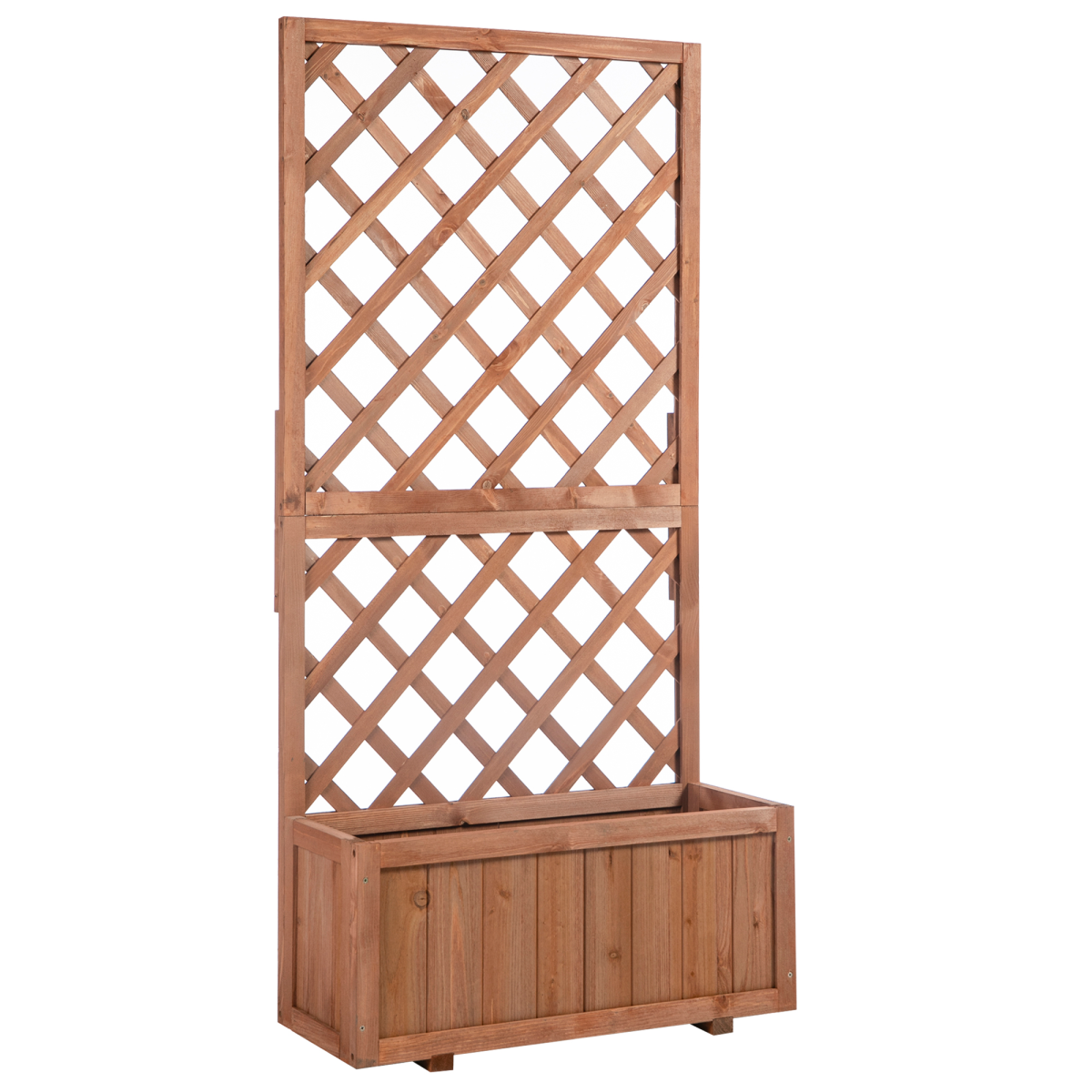 Outsunny Wooden Flower Box with Rear Net Board Display Stand