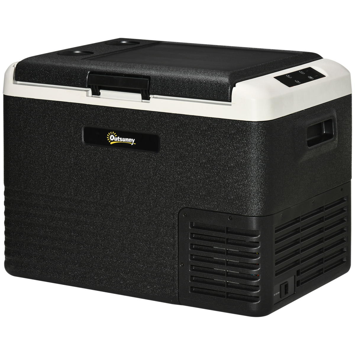 40L Portable Car Refrigerator and Freezer with LED Panel, 12V/24V DC and 110/240V AC, -20°C, for Camping and Driving