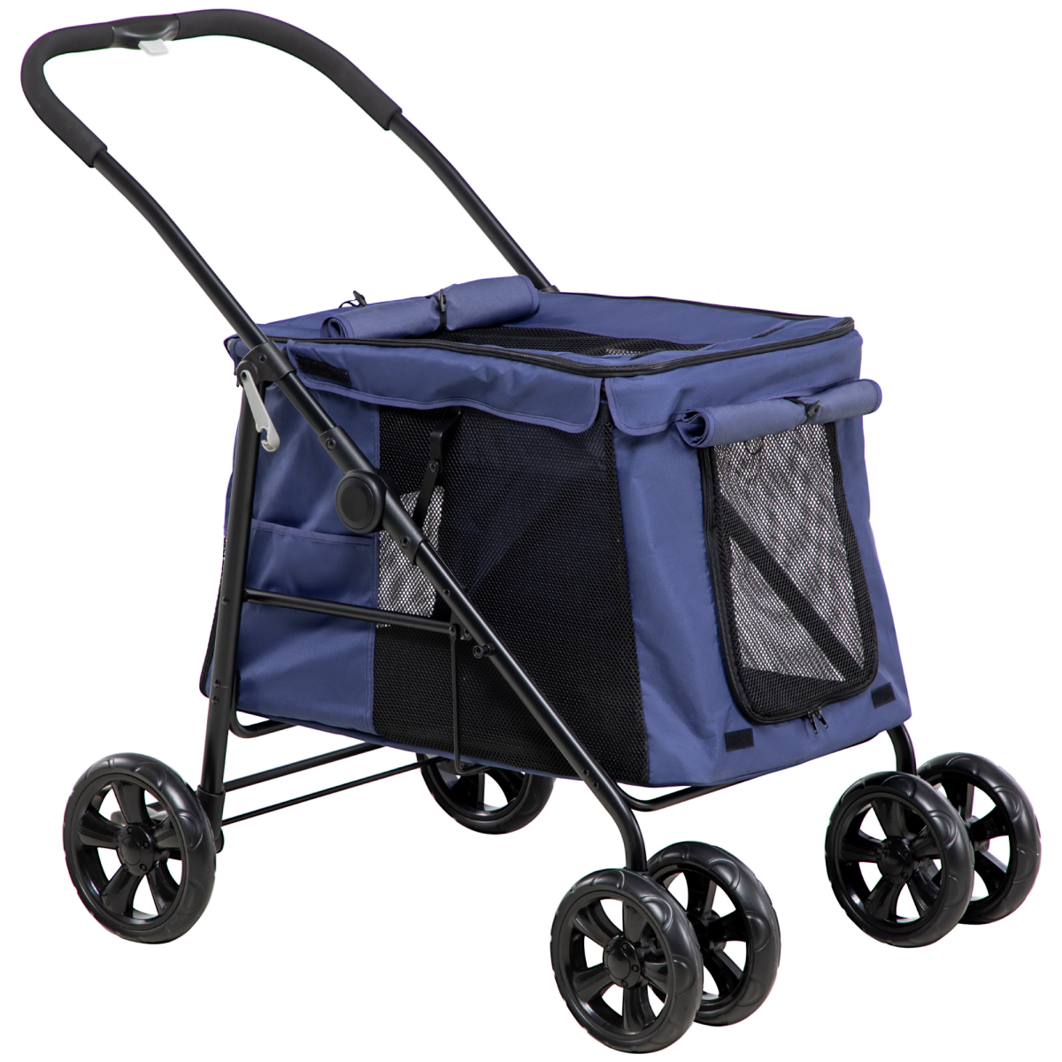 PawHut One-click Foldable Pet Stroller with Mesh Windows for Small Pets