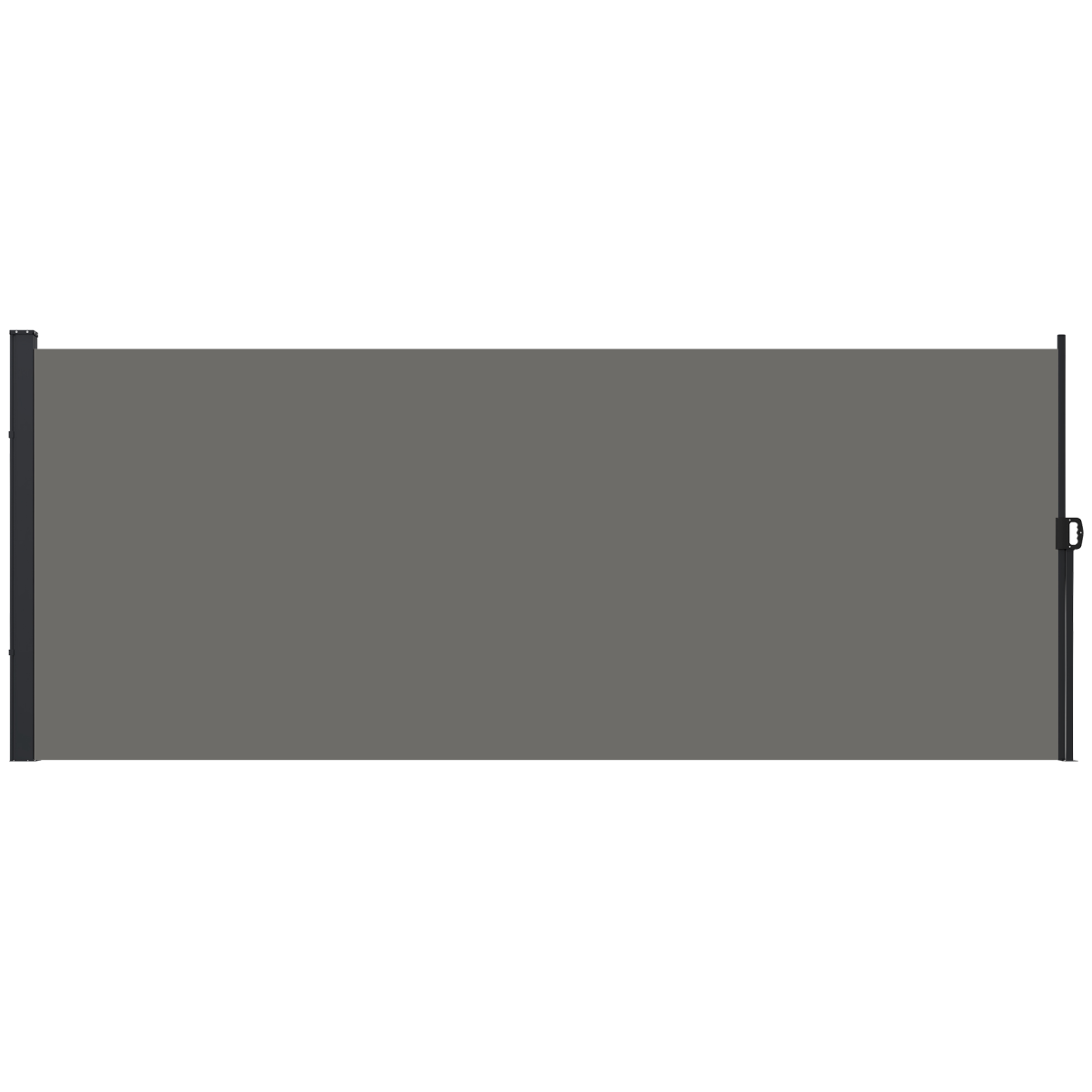 Outsunny Retractable Side Awning Privacy Screen, 400 x 180cm, Dark Grey
