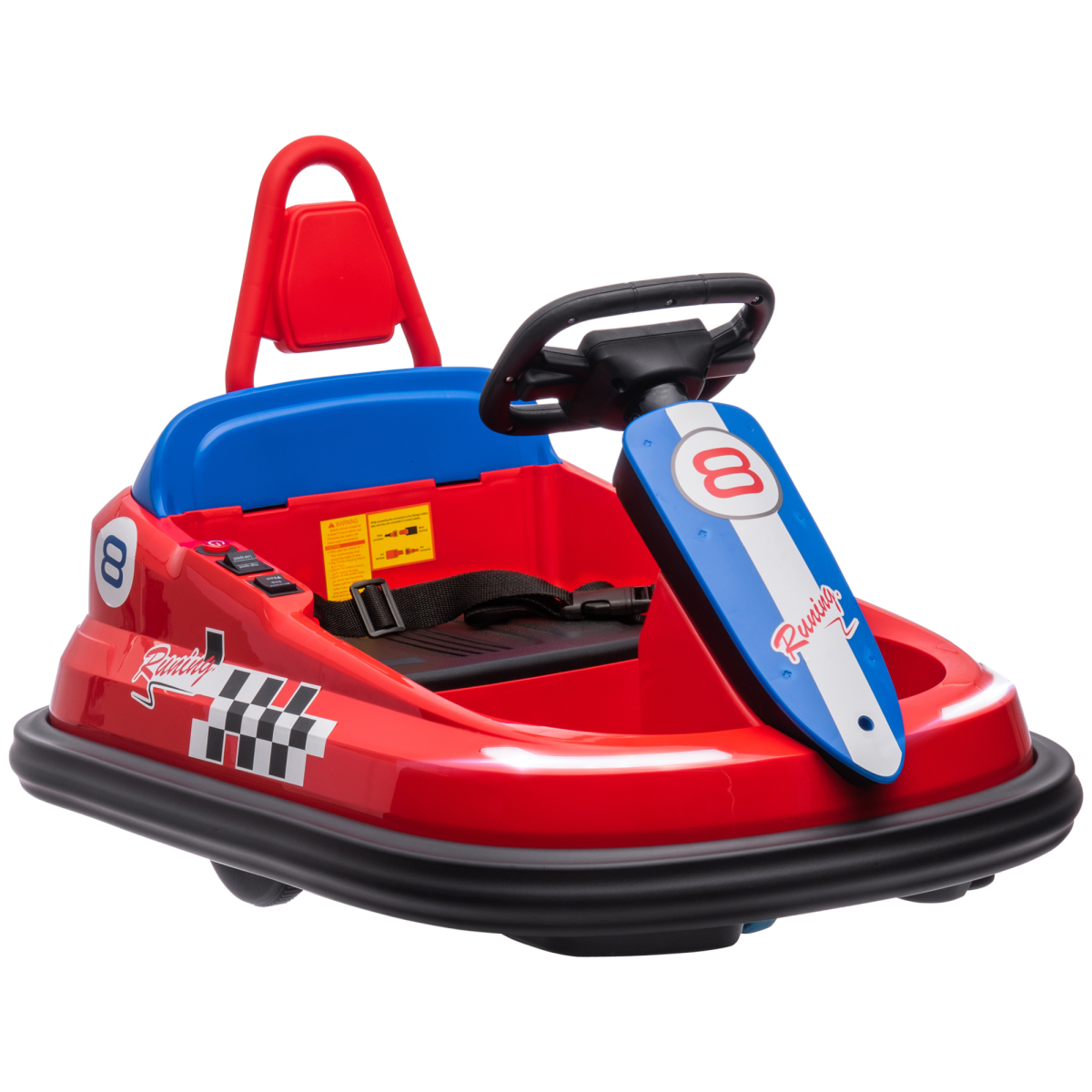 HOMCOM 6V Kids Bumper Car, 360° Spin, 2 Speeds, Music & Horn