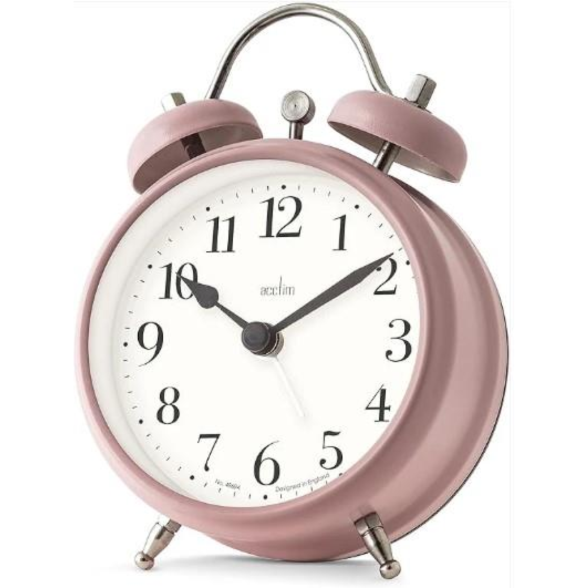 Acctim Shefford Dusty Rose Double Bell Alarm Clock 12cm 16380