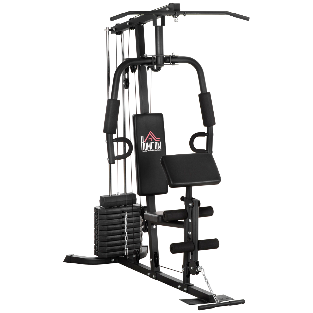 Multifunction Home Gym Machine with 45kg Weight Stack for Full Body Strength Training, Lat Pulldown, Pec Fly, Chest Press and Leg Extension
