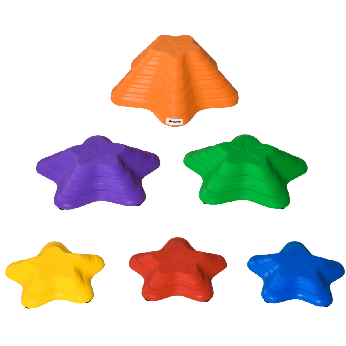 6-Piece Stackable Non-Slip Balance Stepping Stones, Outsunny