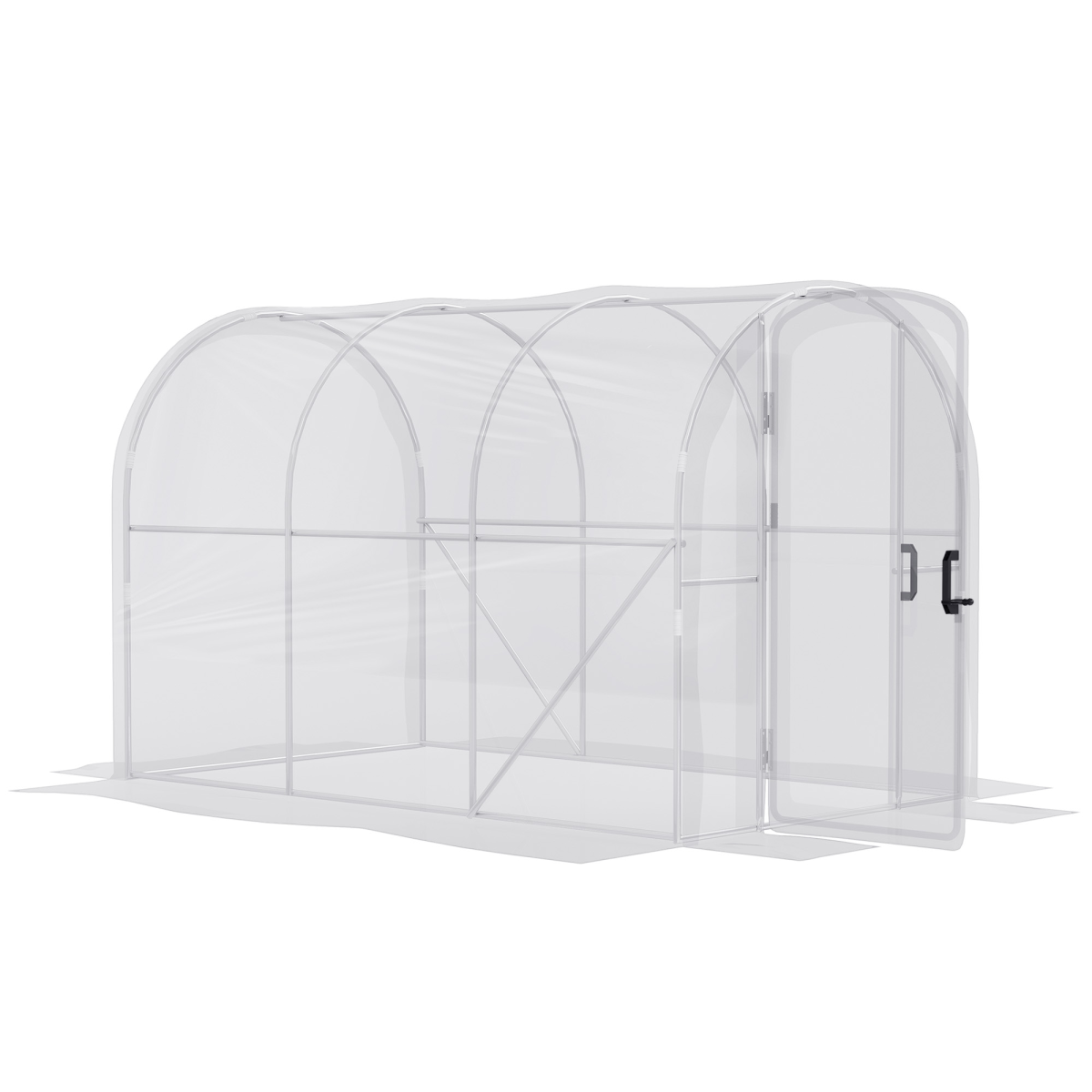 Outsunny 3 x 2 x 2m Polytunnel Greenhouse with Hinged Door and Galvanised Steel Frame
