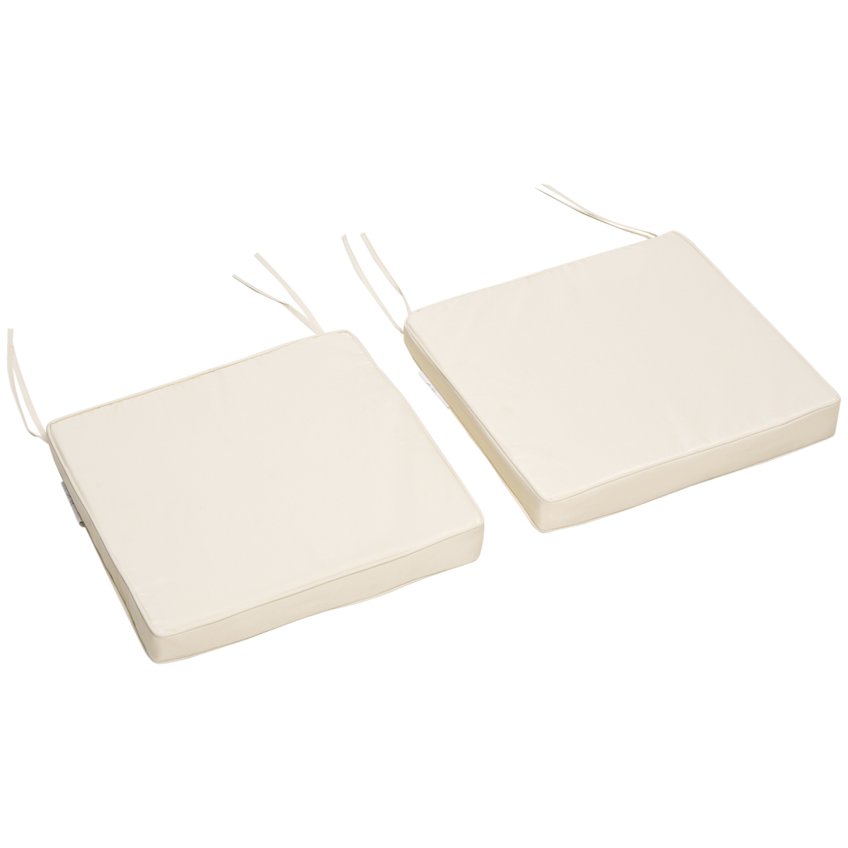 45 x 45cm Replacement Garden Seat Cushion Pad with Ties, Cream White