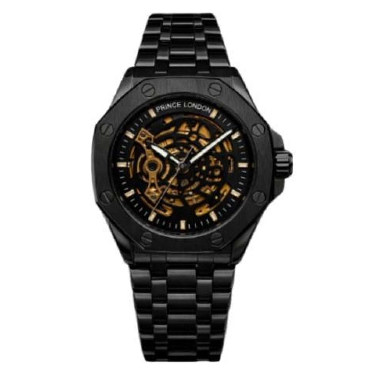 NY London Men's Automatic Mechanical Gun/Black Metal Bracelet Watch
