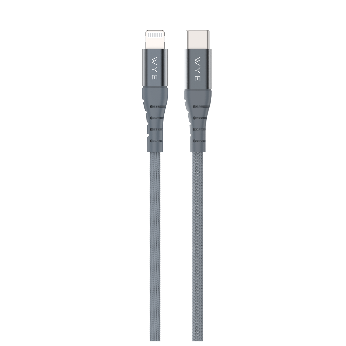 WYE USB-C to 8-Pin Fast Charging & Data Cable 1m Grey