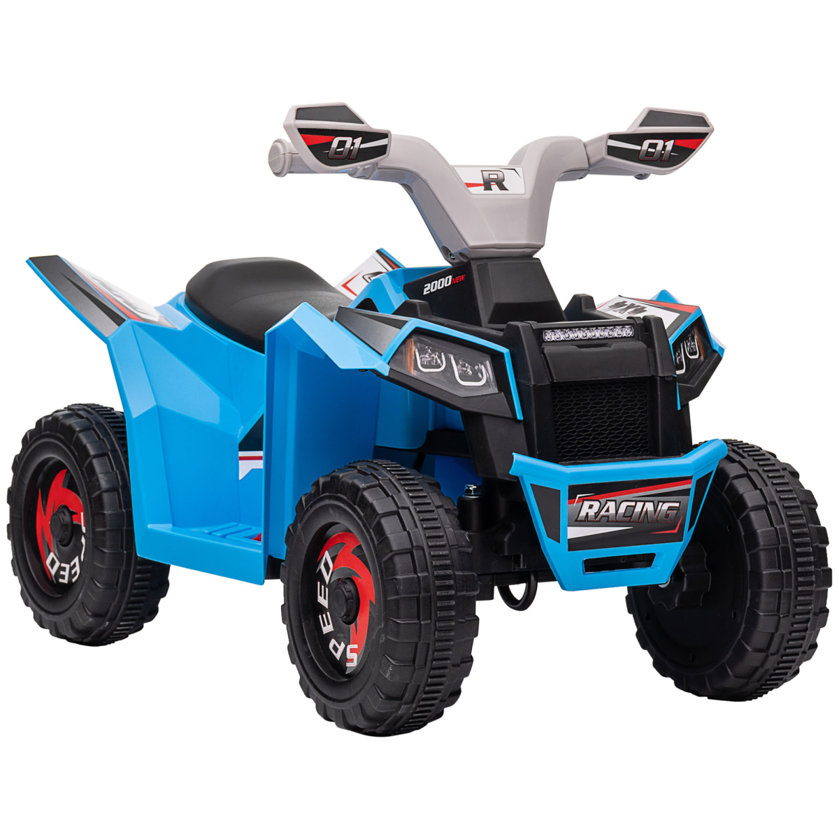 HOMCOM 6V Kids Ride-On Quad Bike ATV, 18-36 Months, Blue