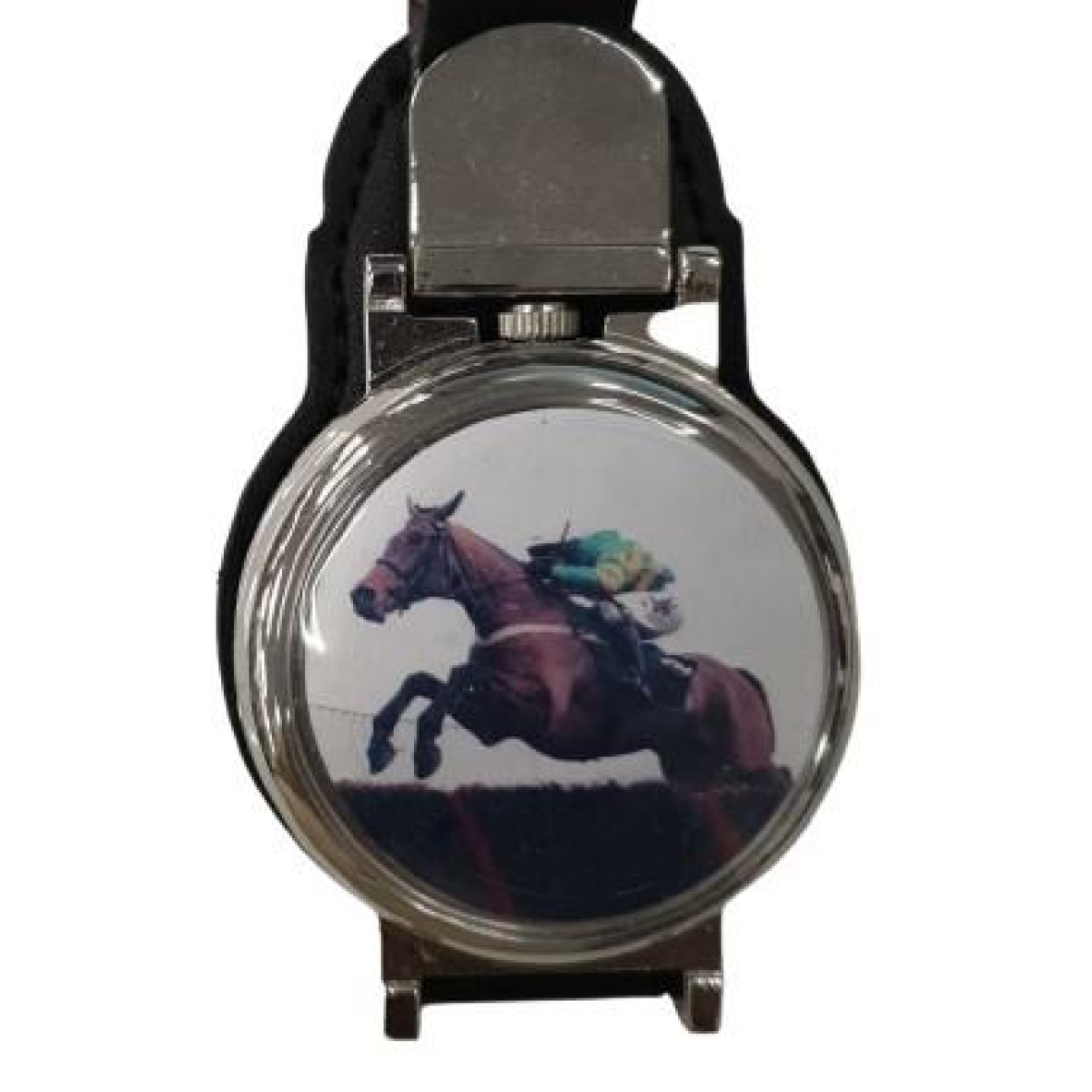 Boxx Horse Jumping Picture Pocket Belt Clip Watch M5107PD1