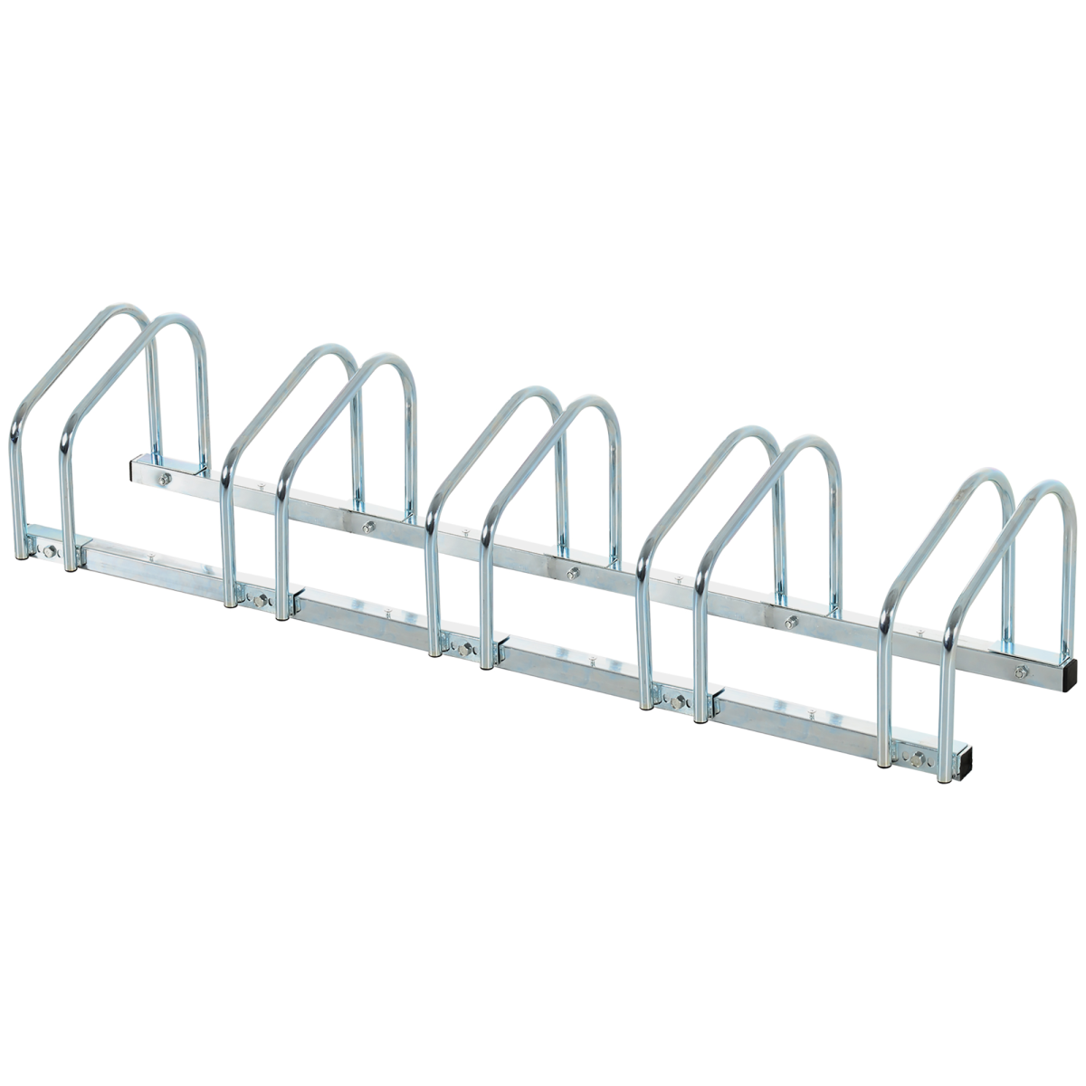 HOMCOM 5-Bike Floor or Wall Mounted Locking Storage Rack, Solid Steel, Detachable Stand