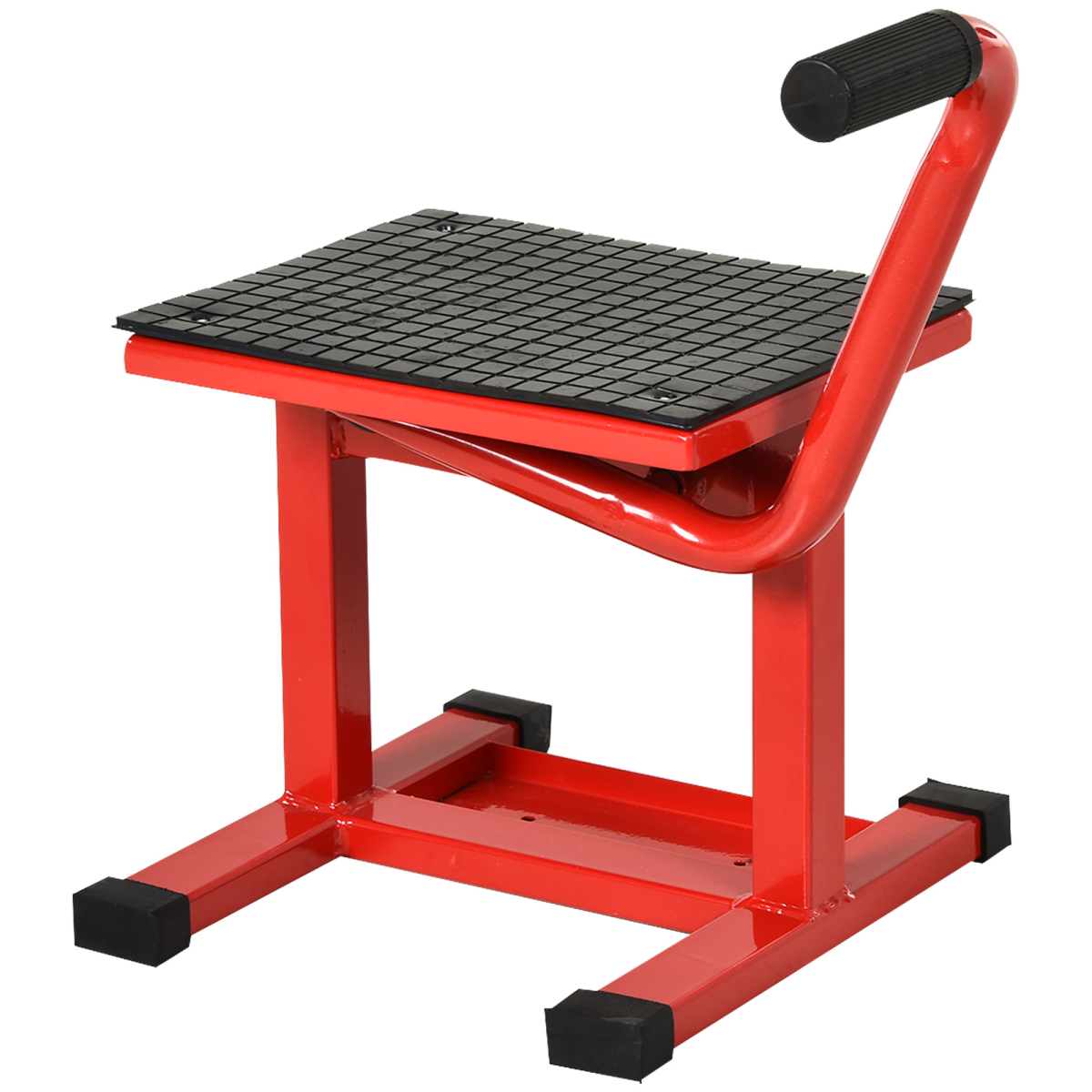Steel Motorbike Lift Jack with Rubber Platform, Crank Lift, 150kg