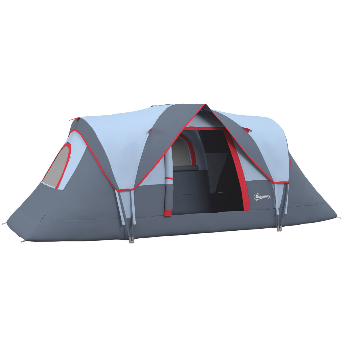 6-Person Camping Tent with Carry Bag, Steel & Fiberglass Frame