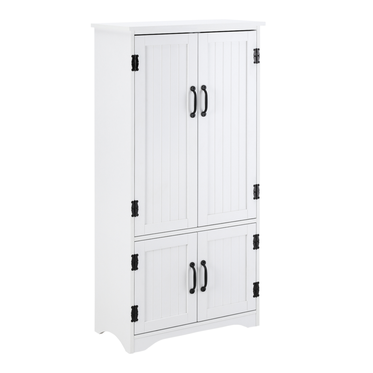 Modern Freestanding Storage Hutch Cabinet with 4 Doors and Adjustable Removable Shelves