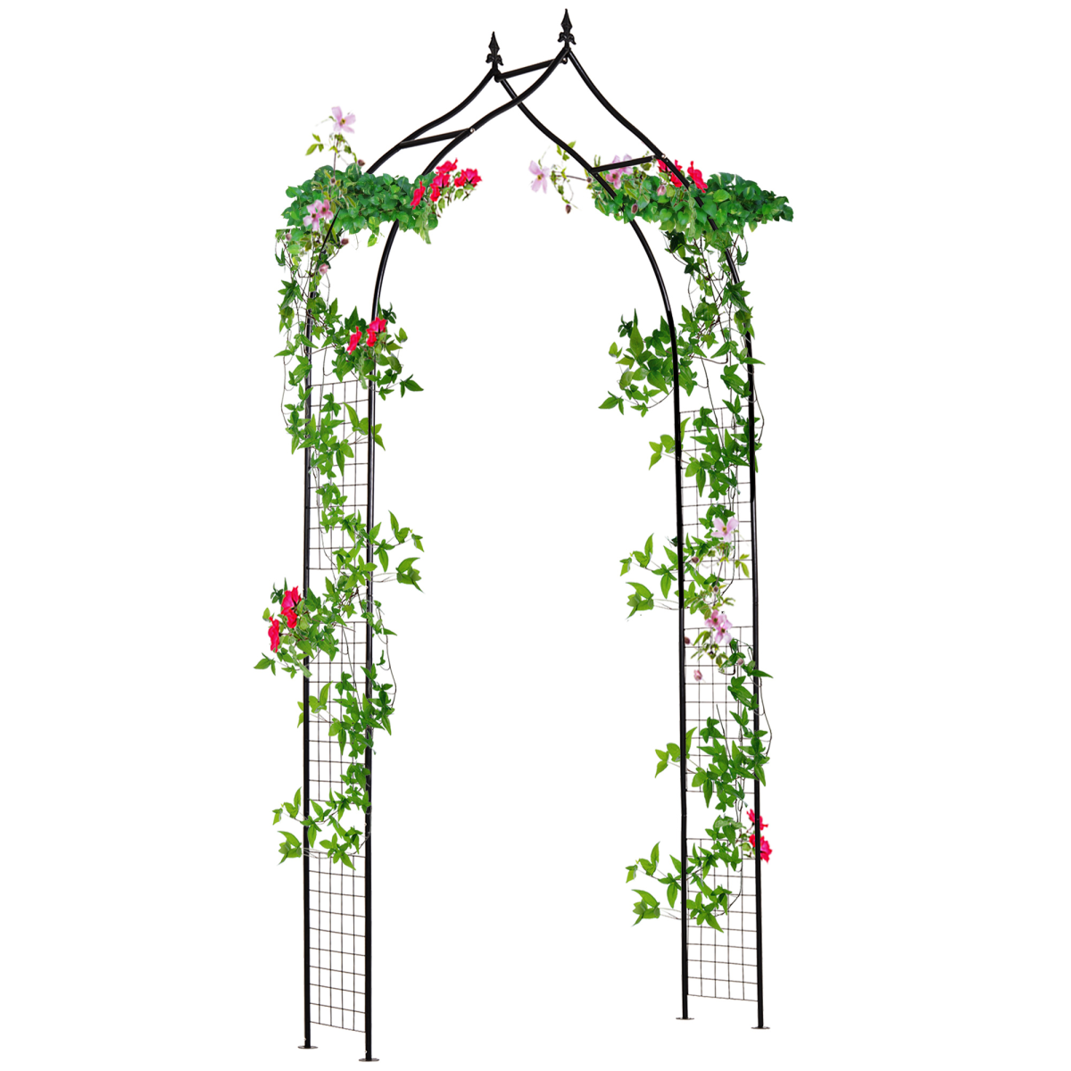 Outsunny Steel Frame Garden Pergola Trellis Arch, Black