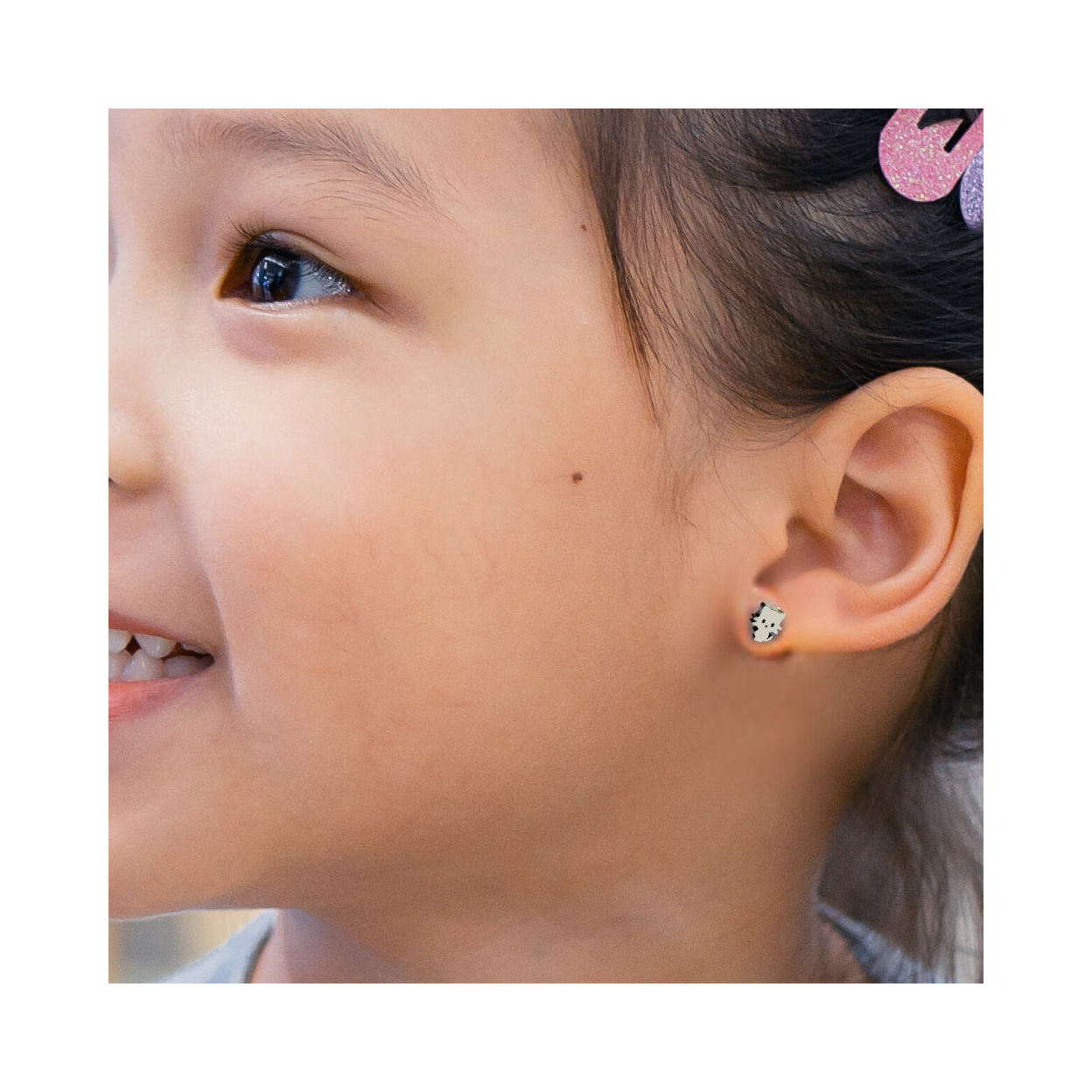 Kitty Cat Stud Earrings in Hypoallergenic 304 Stainless Steel Gift Box