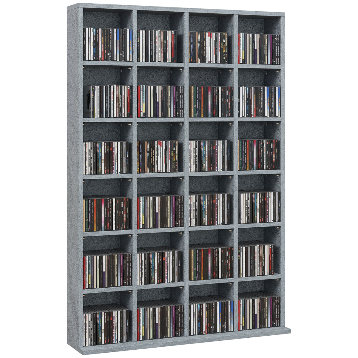 HOMCOM Grey Media Storage Rack for 480 CDs or 312 DVDs/Blu-rays