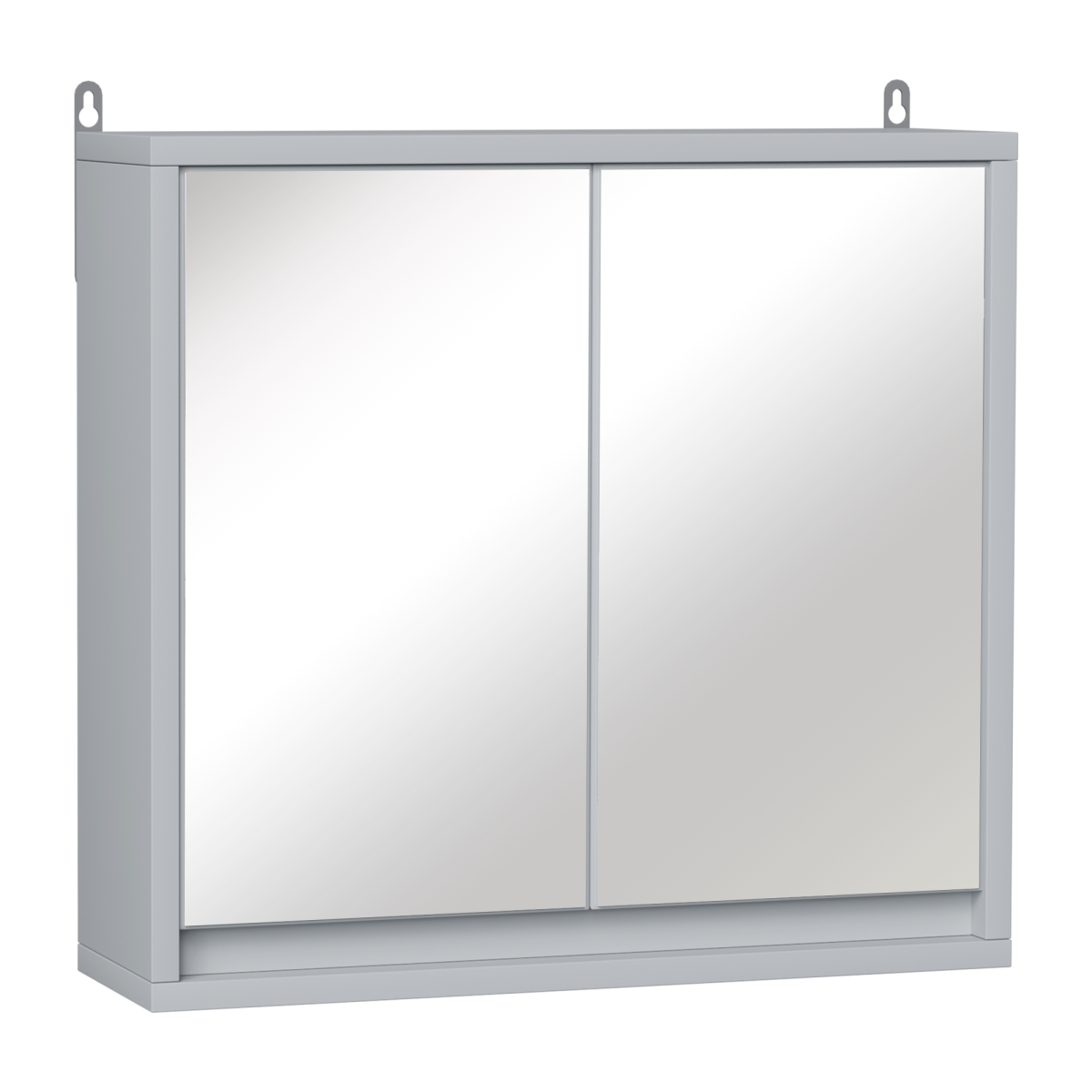 Wall Mounted Mirror Cabinet with Storage Shelf, Grey