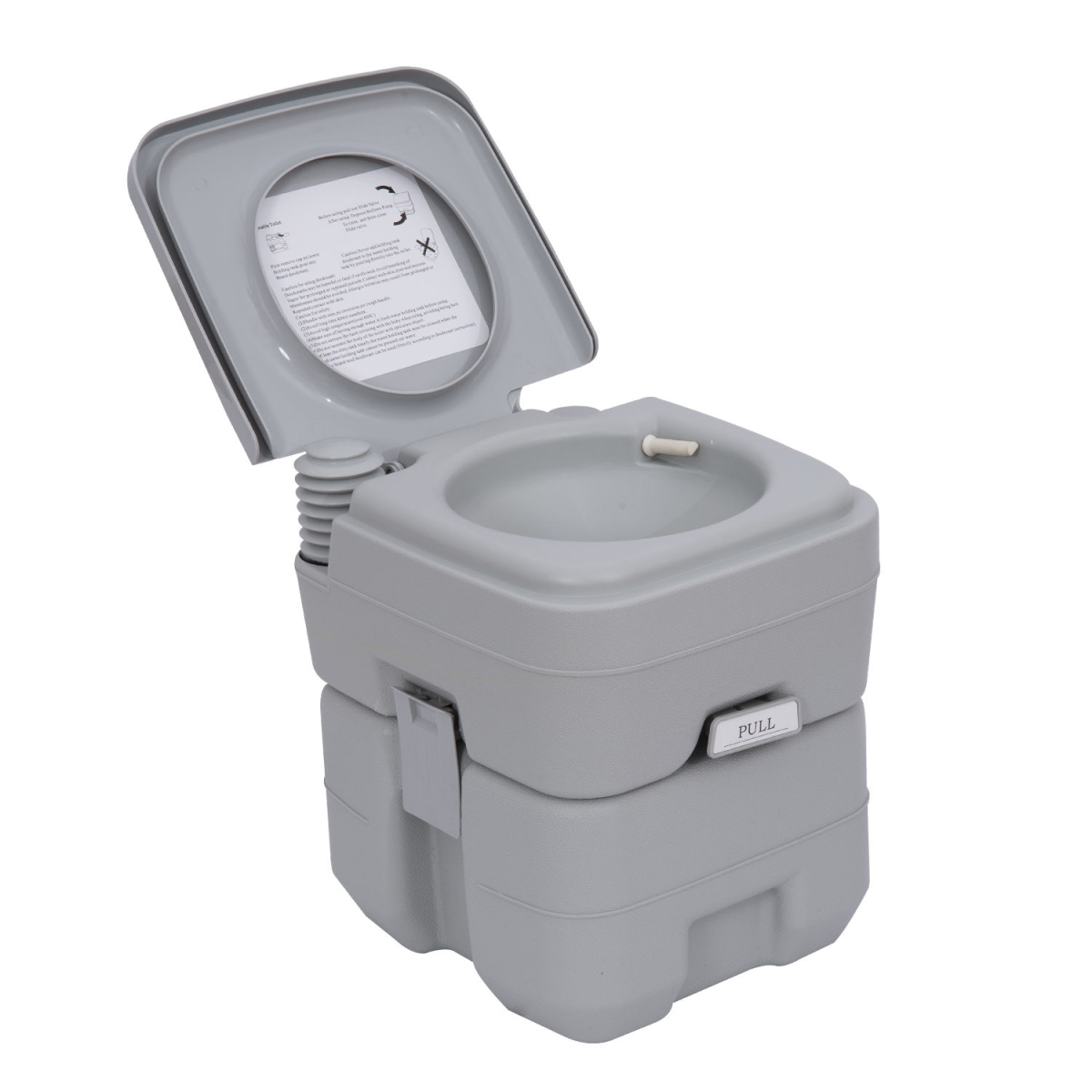 20L Portable Camping Toilet with 10L Fresh Water Tank, Piston Pump Flush, Detachable Holding Tank, for Caravan, Camping, Picnic and Fishing, Outsunny