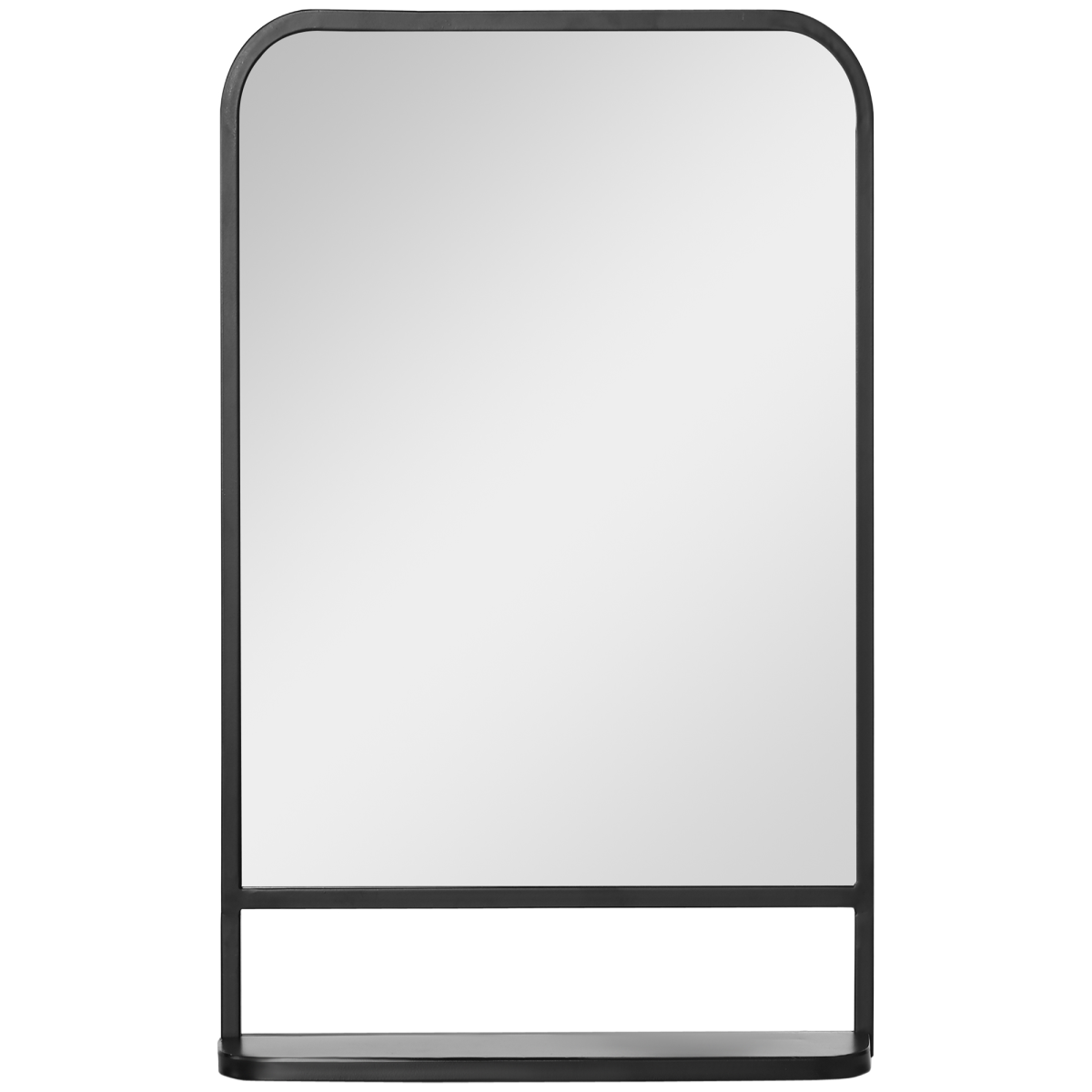 Square Wall Mirror with Shelf, 86 x 53 cm, Modern Wall Mirror for Living Room and Bedroom