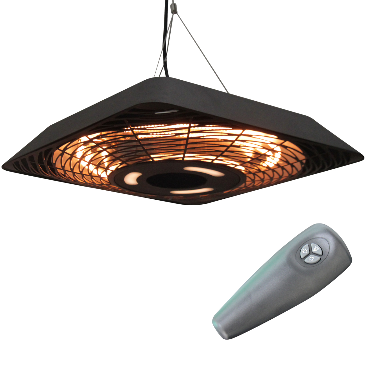 Outsunny 2000W Halogen Hanging Patio Heater with Remote, Black