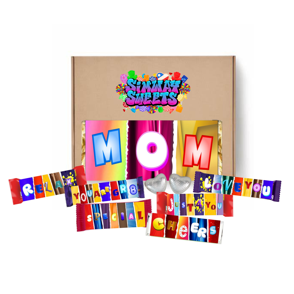 Mother’s Day Gift Box Novelty Chocolate Wrappers Assorted Bars & Hearts