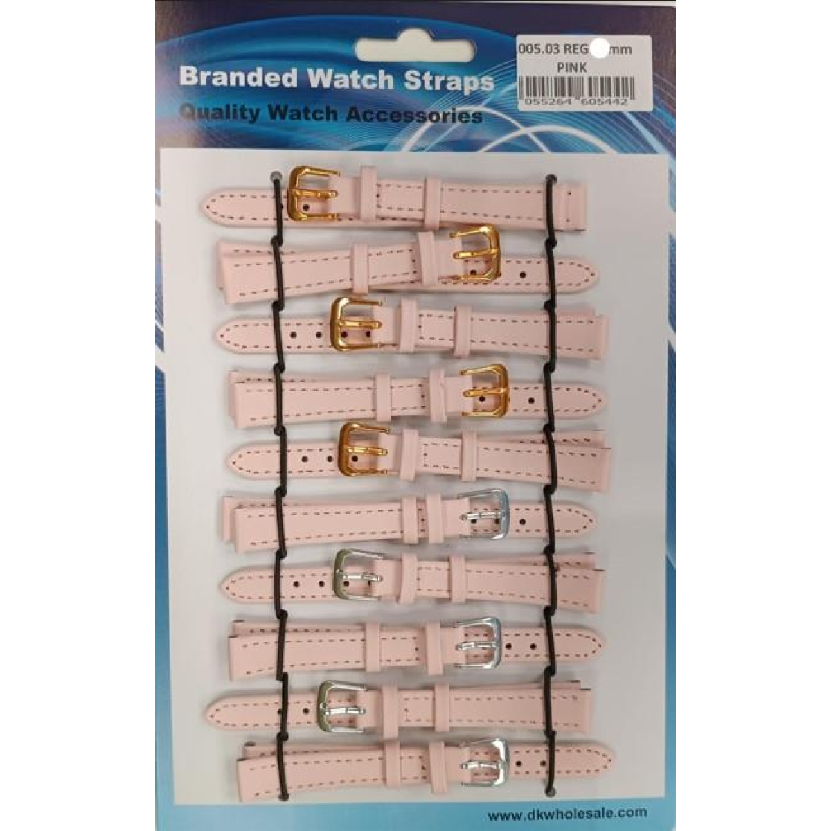 Leather Pink Watch Straps Pack of 10, 10mm, 1005.03