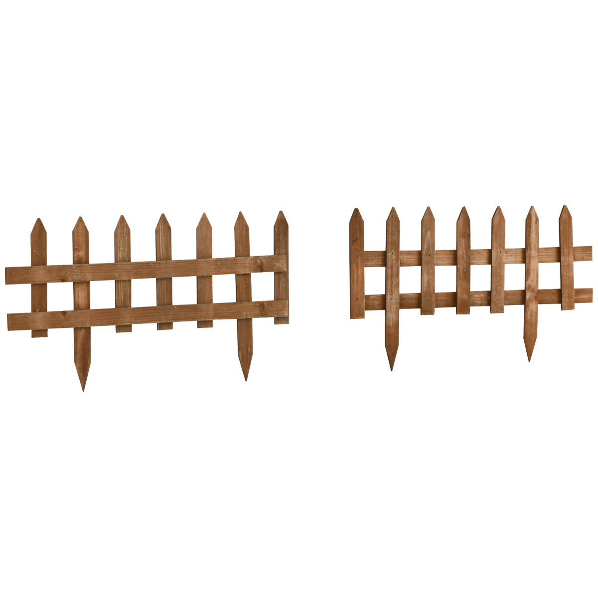 Outsunny 12-Pack Wooden Garden Border Fence Panels, Fixed Picket Fencing
