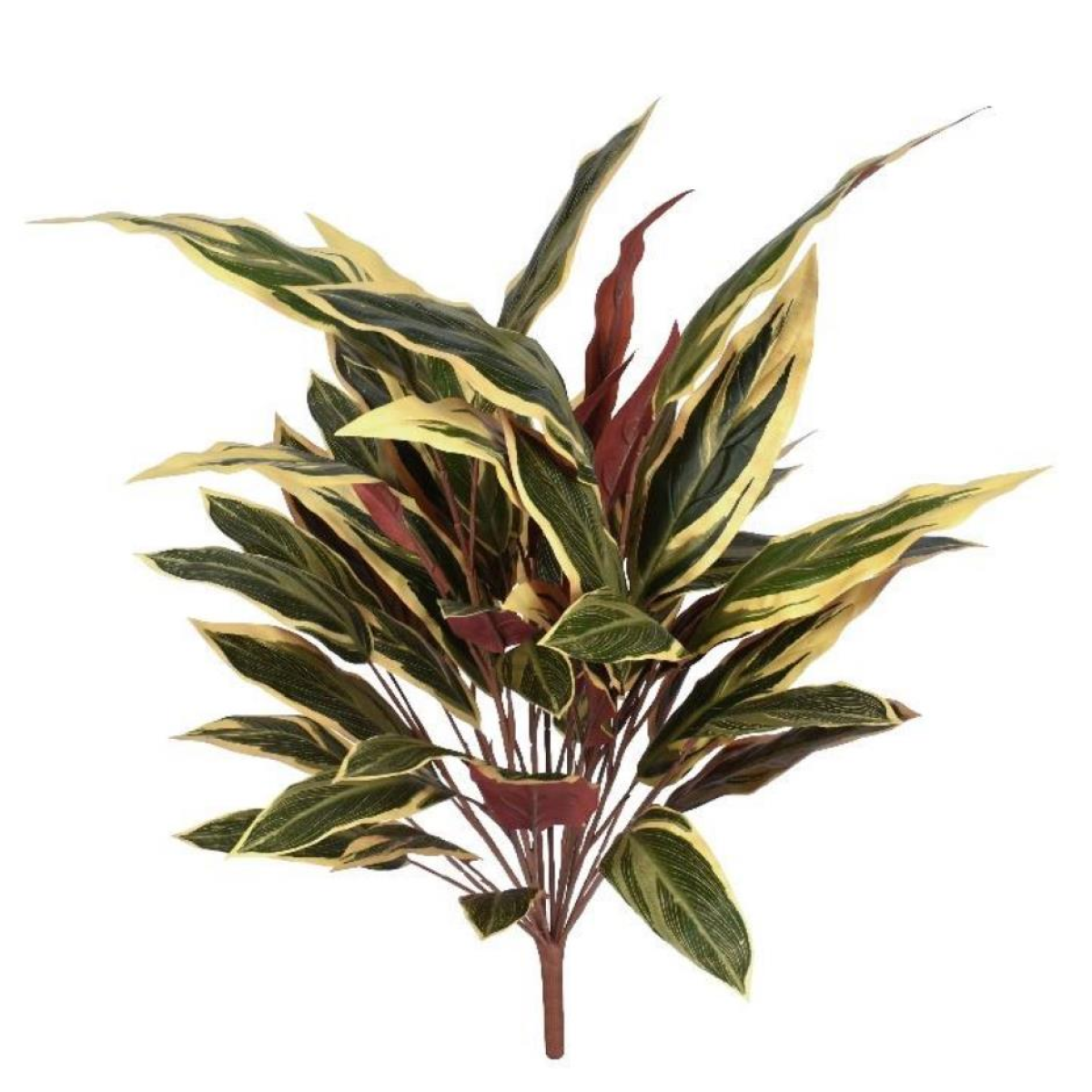 90cm Fire Retardant Artificial Caladium Foliage Bush with White Edge