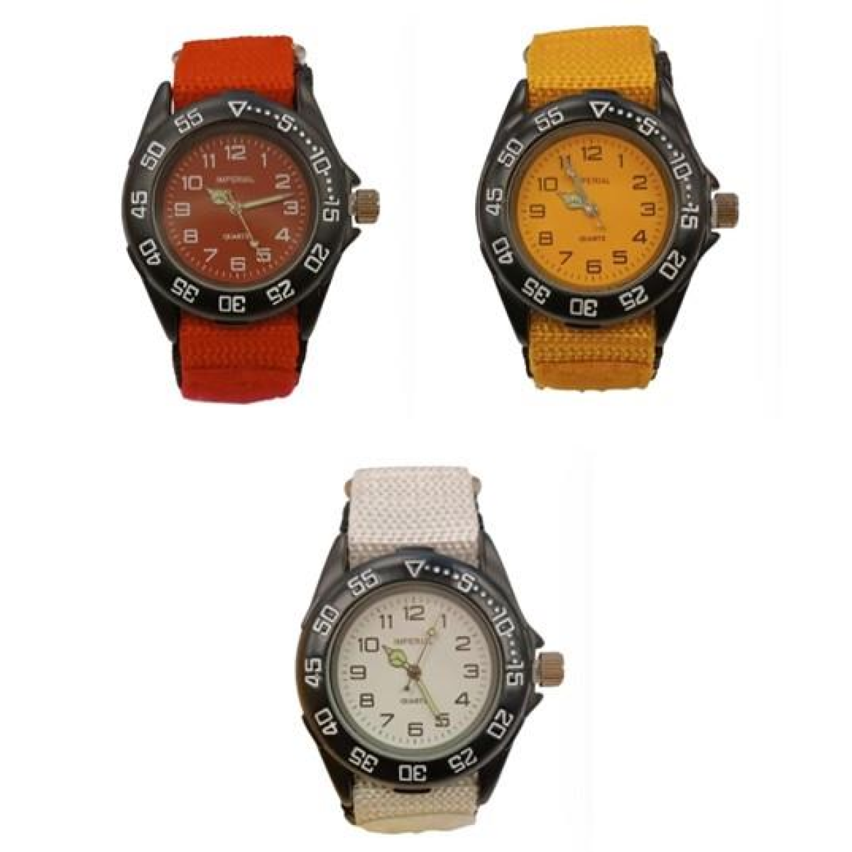 Imperial Kids Yellow Dial Velcro Strap Easy Fasten Watch IMP429Y