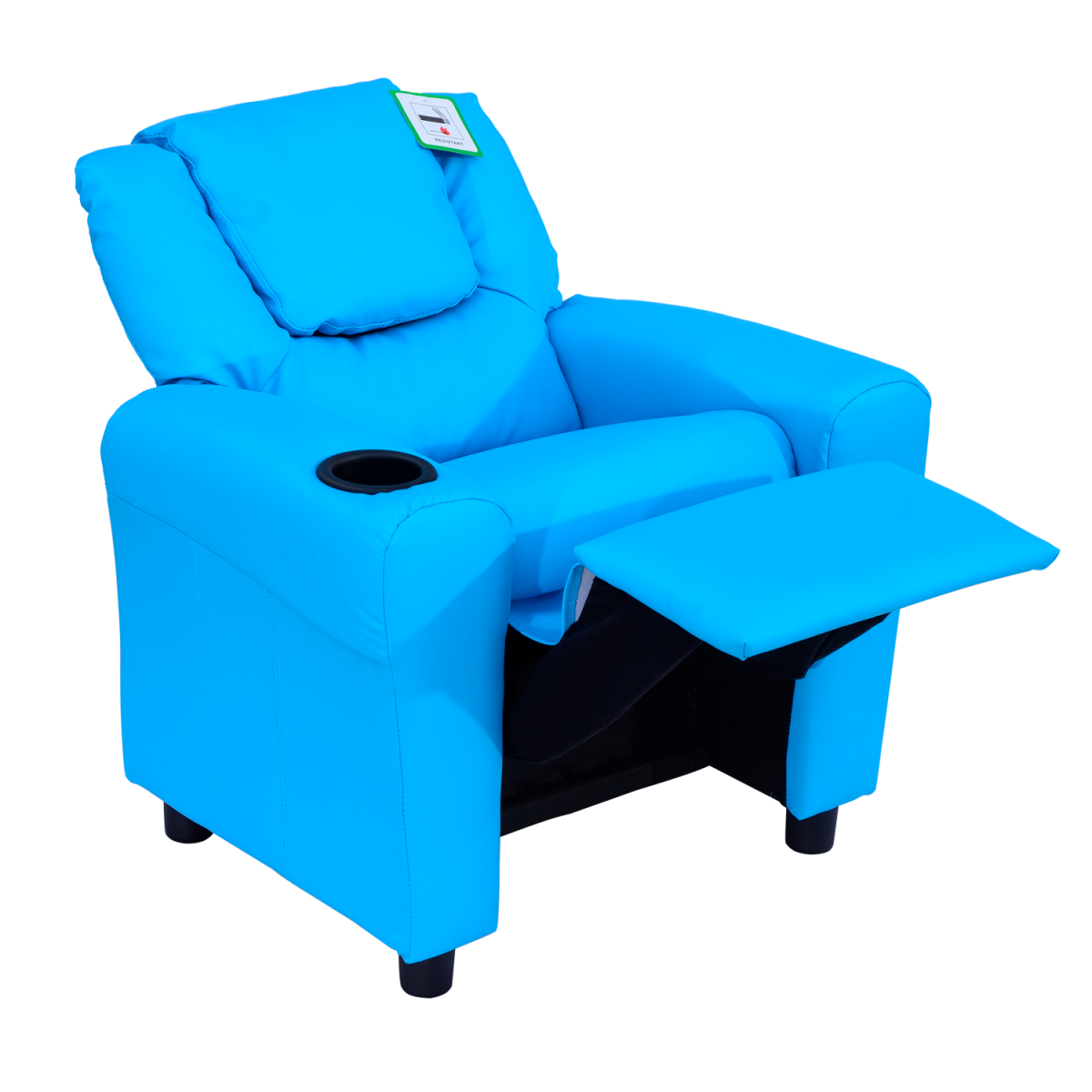 Kids Recliner Armchair with Footrest, Child Size PU Leather Sofa Chair for Girls and Boys, Ages 3-6 Years, Unbranded